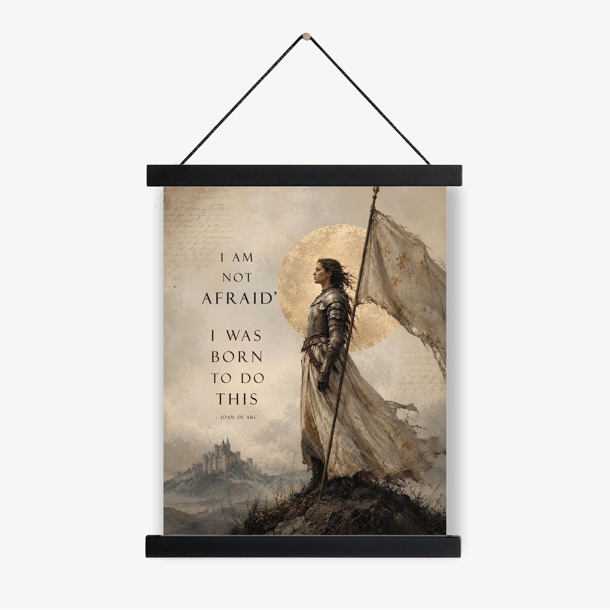 Joan Of Arc Quote Wall Art Print | I Am Not Afraid | I Was Born To Do This | Home Decor | Inspirational | Medieval Warrior Poster