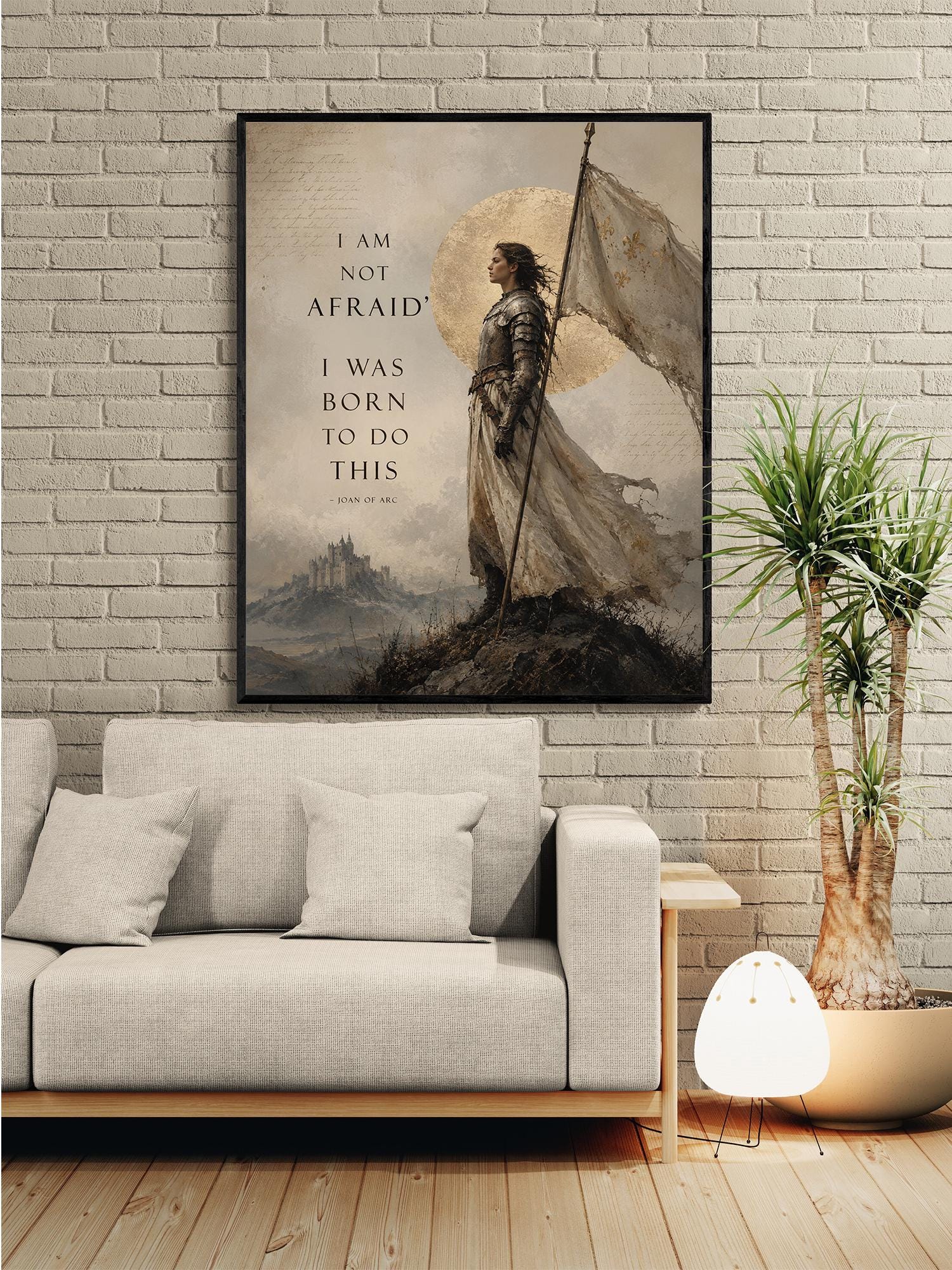 Joan Of Arc Quote Wall Art Print | I Am Not Afraid | I Was Born To Do This | Home Decor | Inspirational | Medieval Warrior Poster