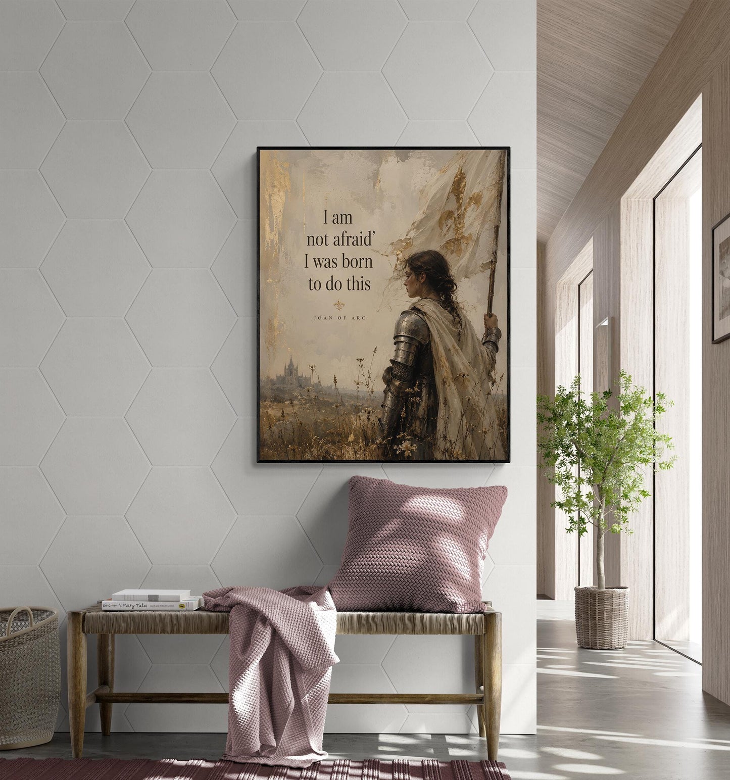 Joan Of Arc Quote Wall Art Print | I Am Not Afraid | I Was Born To Do This | Home Decor | Inspirational | Medieval Warrior Strength Gift