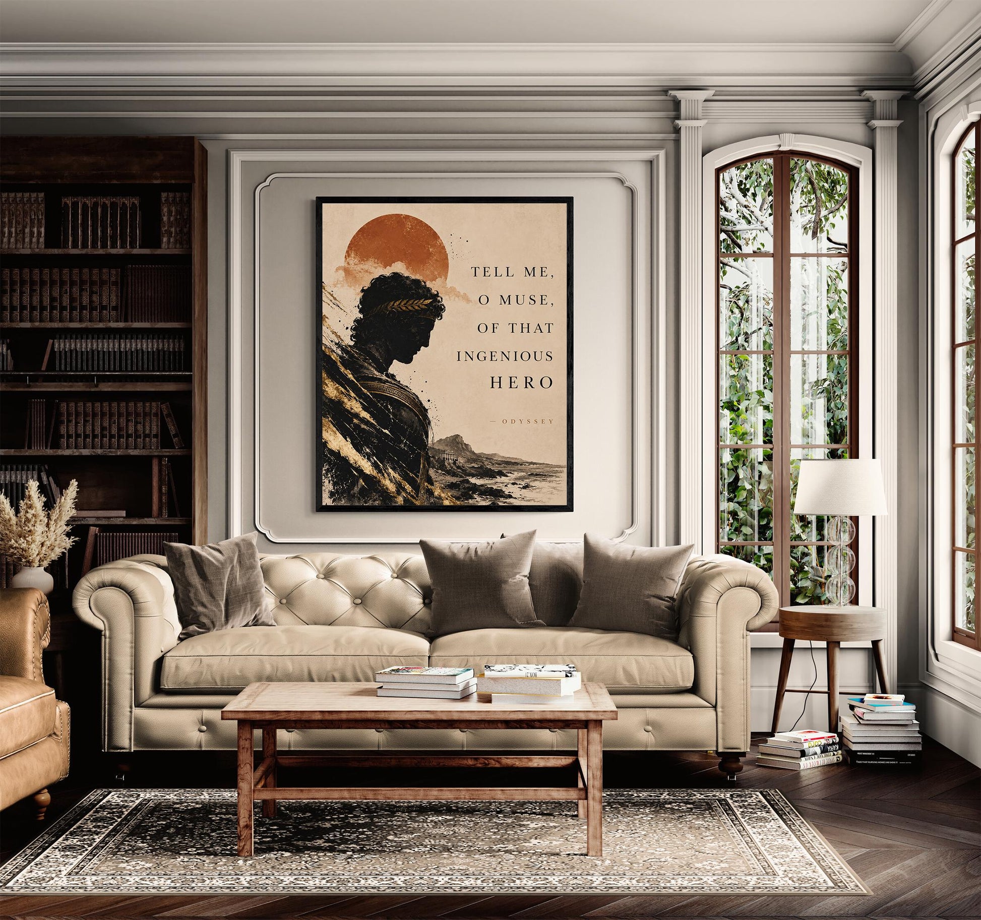 Odyssey Wall Art Print | Tell Me O Muse Odysseus | Homer Poem | Ancient Greek Mythology | Classical Literary Home Decor