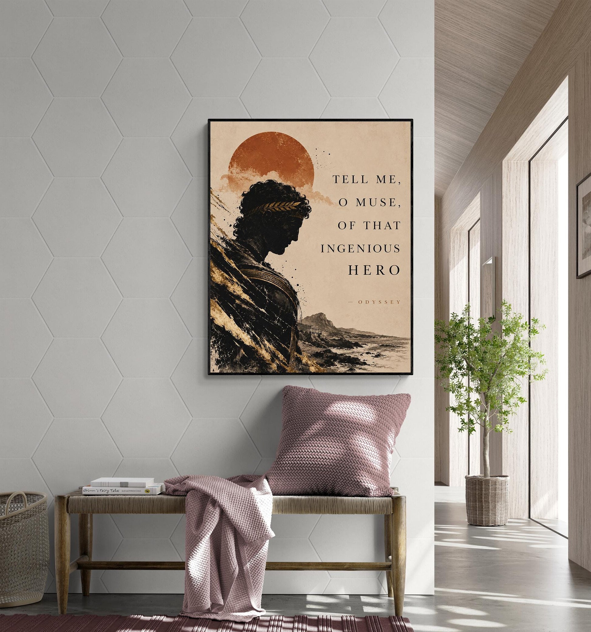 Odyssey Wall Art Print | Tell Me O Muse Odysseus | Homer Poem | Ancient Greek Mythology | Classical Literary Home Decor