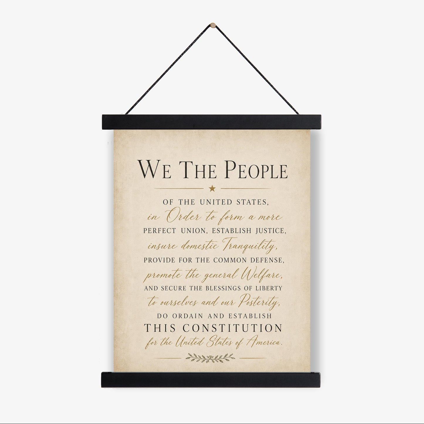 Constitution Preamble Wall Art Print | We The People | American Revolution | Historical Americana | Vintage Patriotic Home Decor