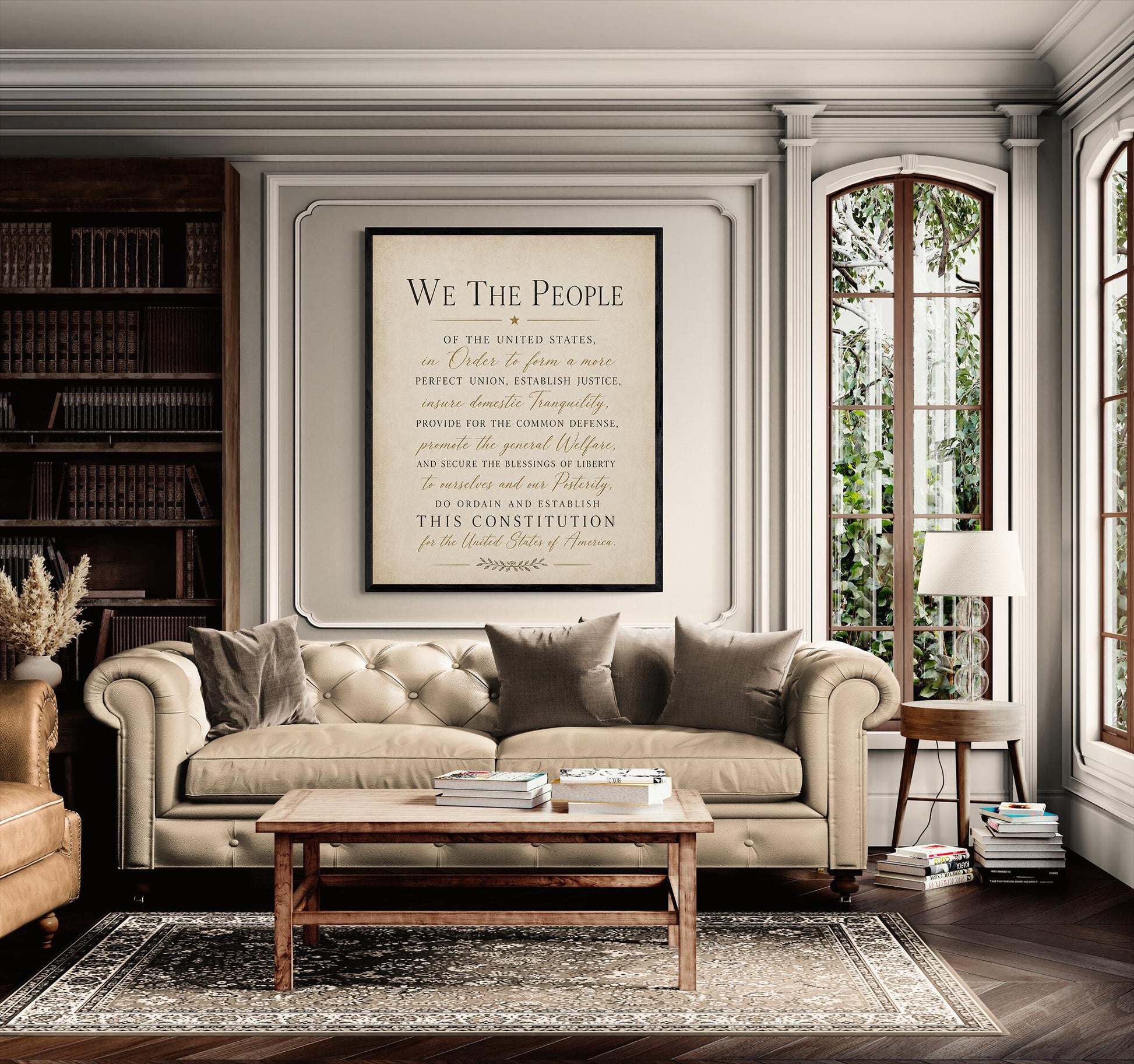 Constitution Preamble Wall Art Print | We The People | American Revolution | Historical Americana | Vintage Patriotic Home Decor