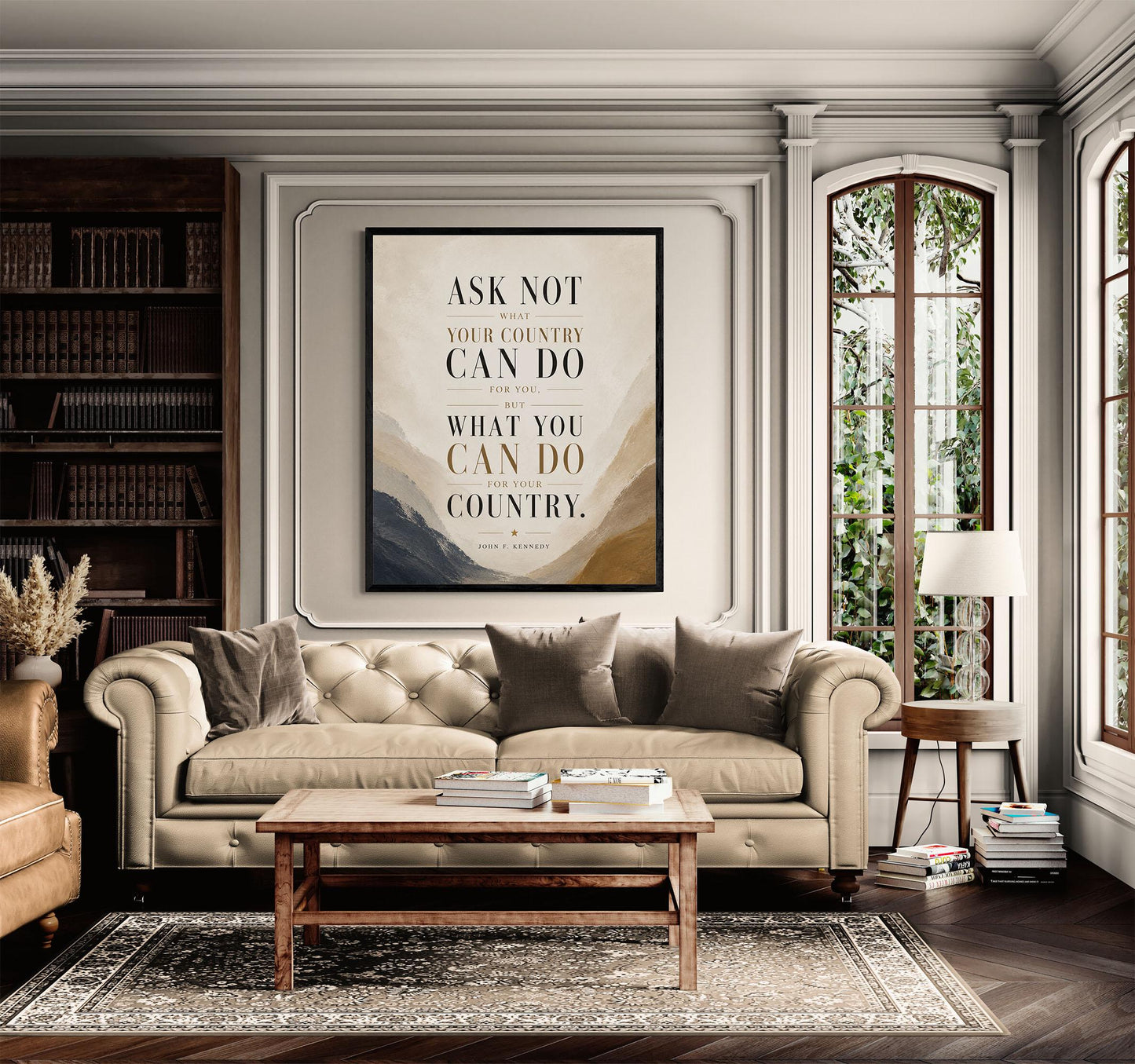 JFK Quote Art Print | Ask Not What Your Country Can Do For You | US President John F Kennedy | Living Room | Patriotic Home Decor | History