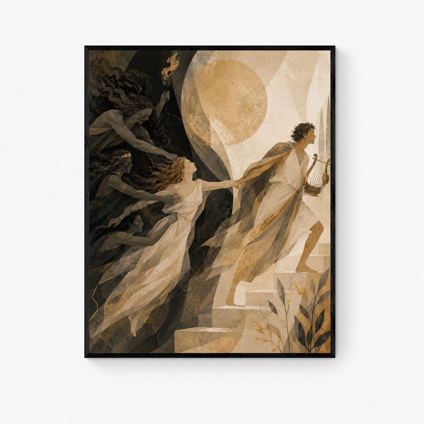 Orpheus and Eurydice Art Print | Ancient Greek Mythology | Classic | Literary | Gods and Goddess Myth | Room | Home Decor Poster