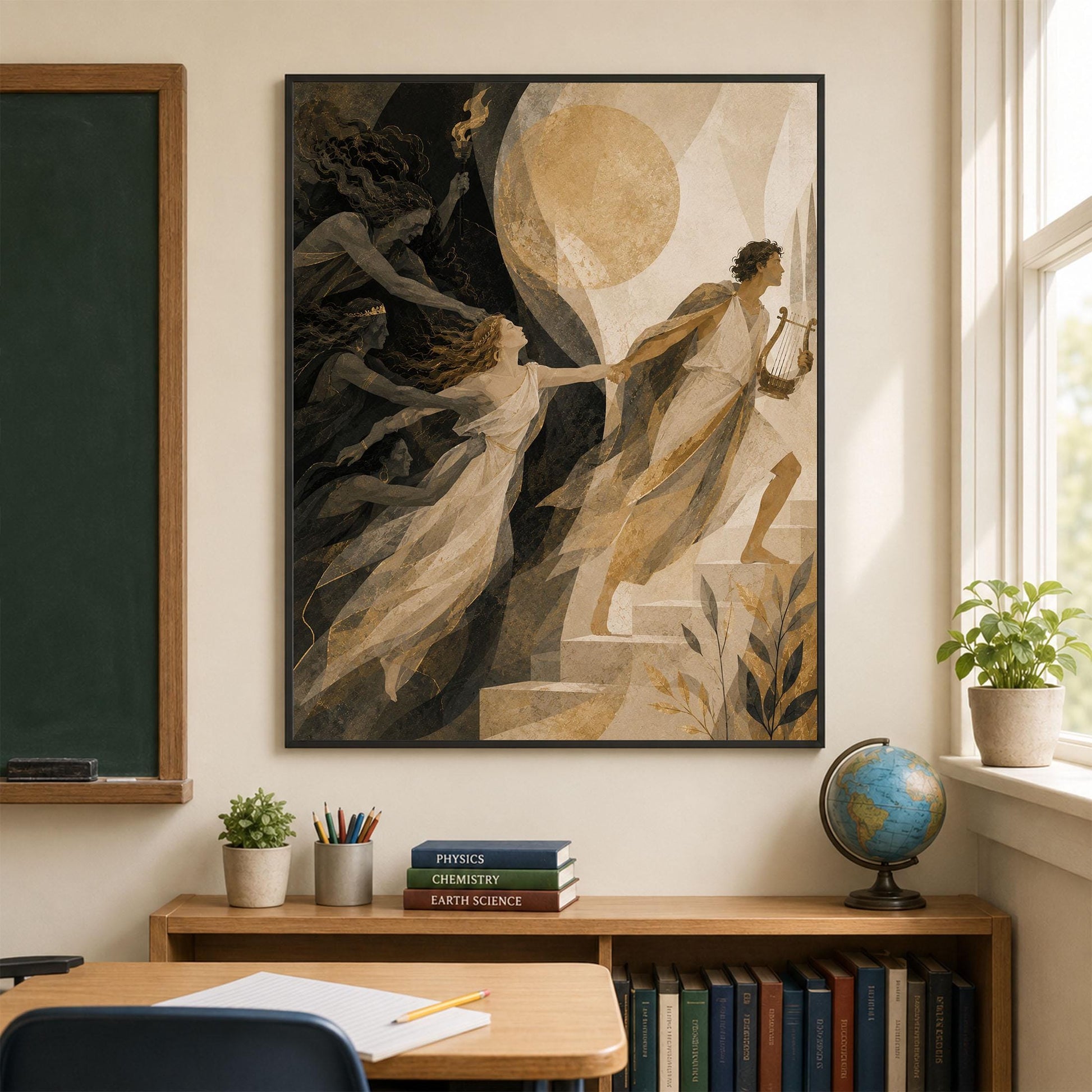 Orpheus and Eurydice Art Print | Ancient Greek Mythology | Classic | Literary | Gods and Goddess Myth | Room | Home Decor Poster