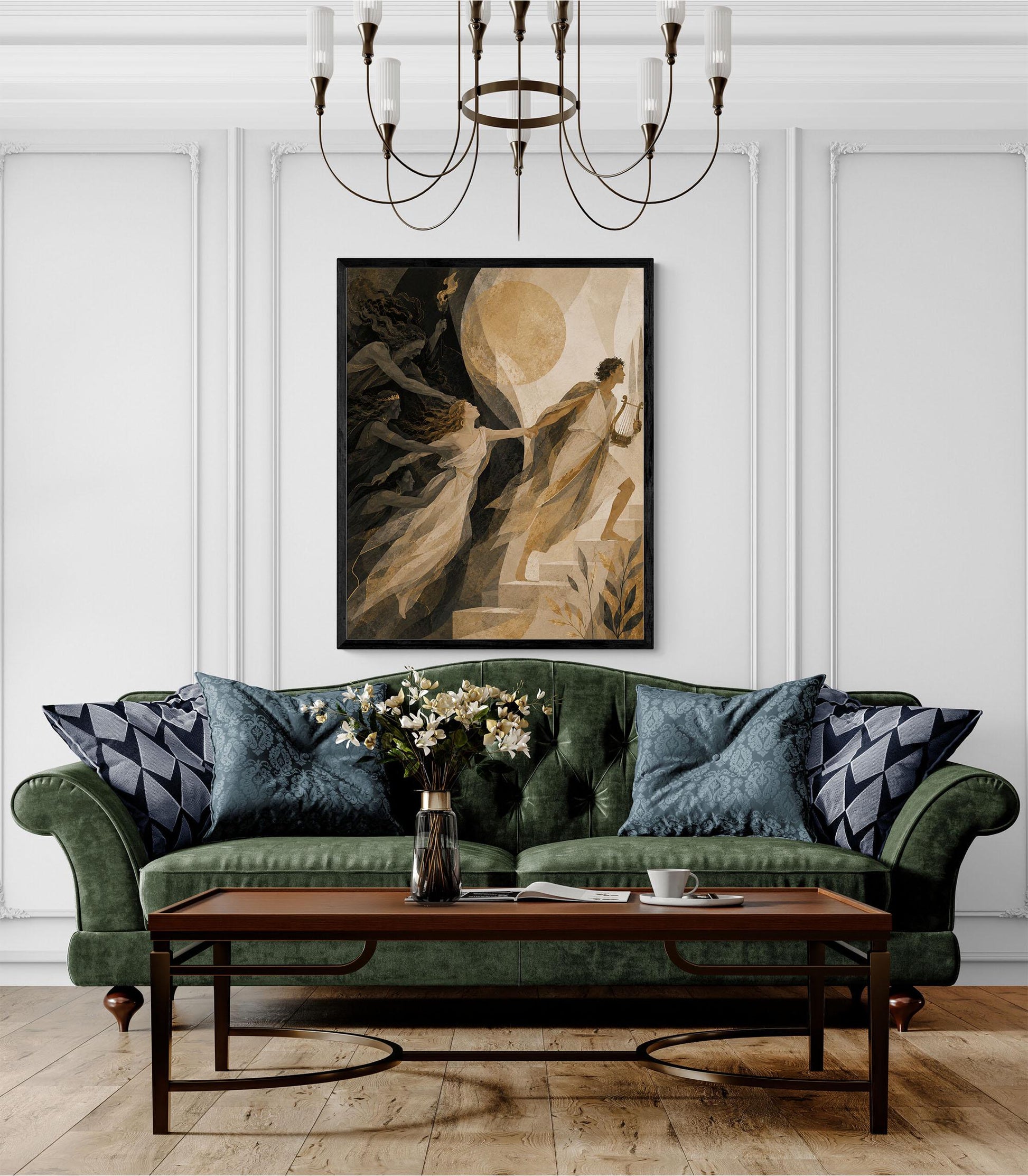 Orpheus and Eurydice Art Print | Ancient Greek Mythology | Classic | Literary | Gods and Goddess Myth | Room | Home Decor Poster