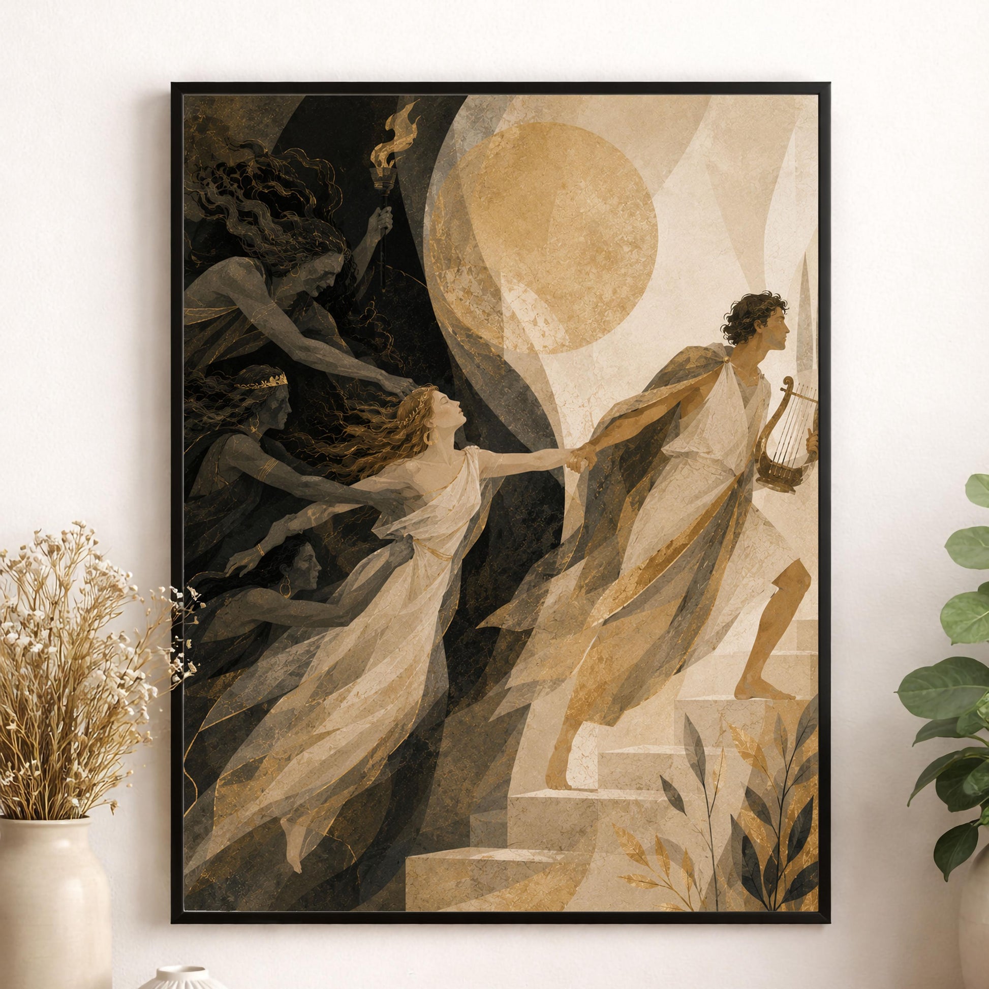 Orpheus and Eurydice Art Print | Ancient Greek Mythology | Classic | Literary | Gods and Goddess Myth | Room | Home Decor Poster