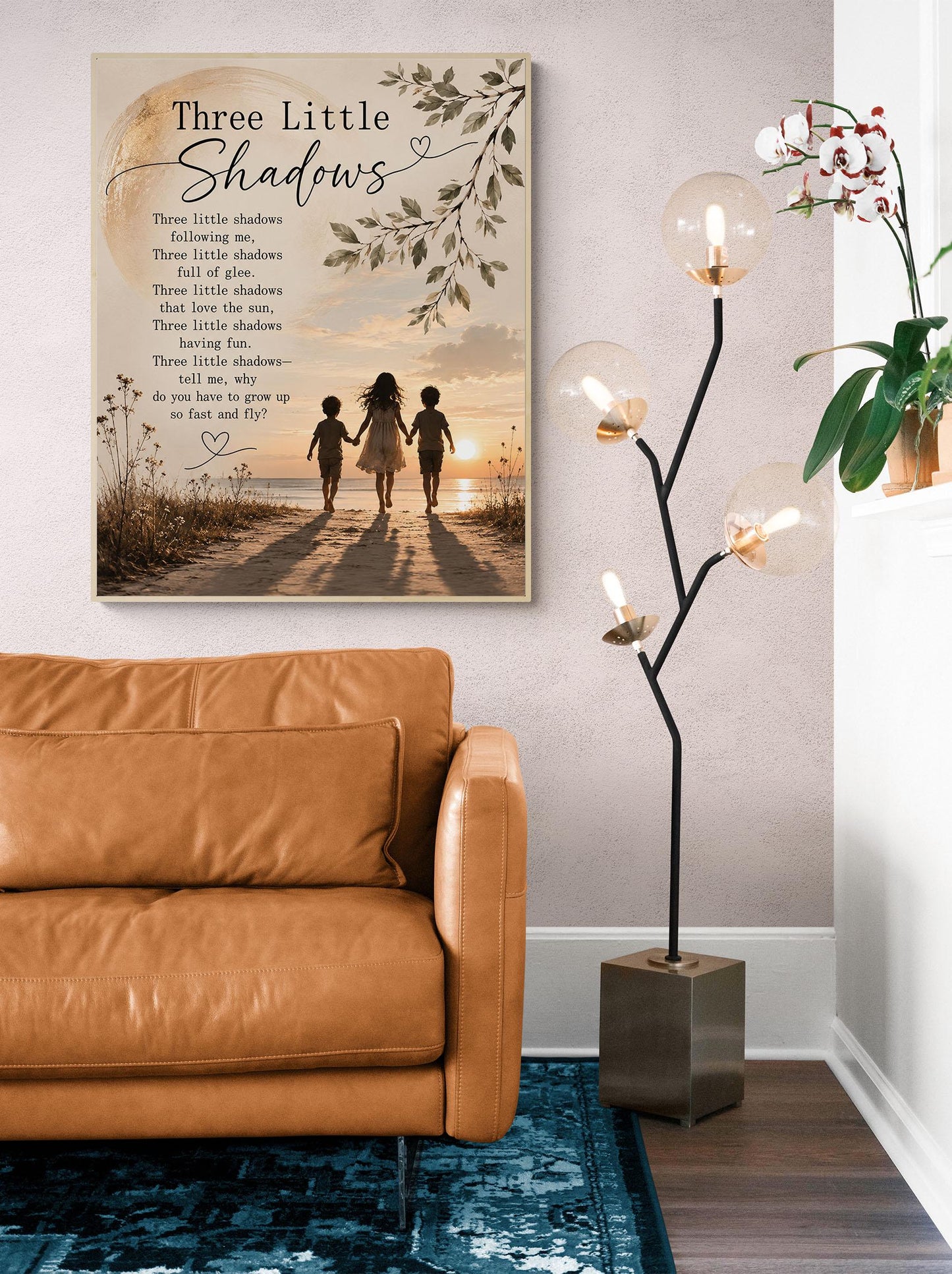 Three Little Shadows Poem Wall Art Print | Poetry | Children's Room | Nursery | Vintage Family Home Decor | Literary Gift