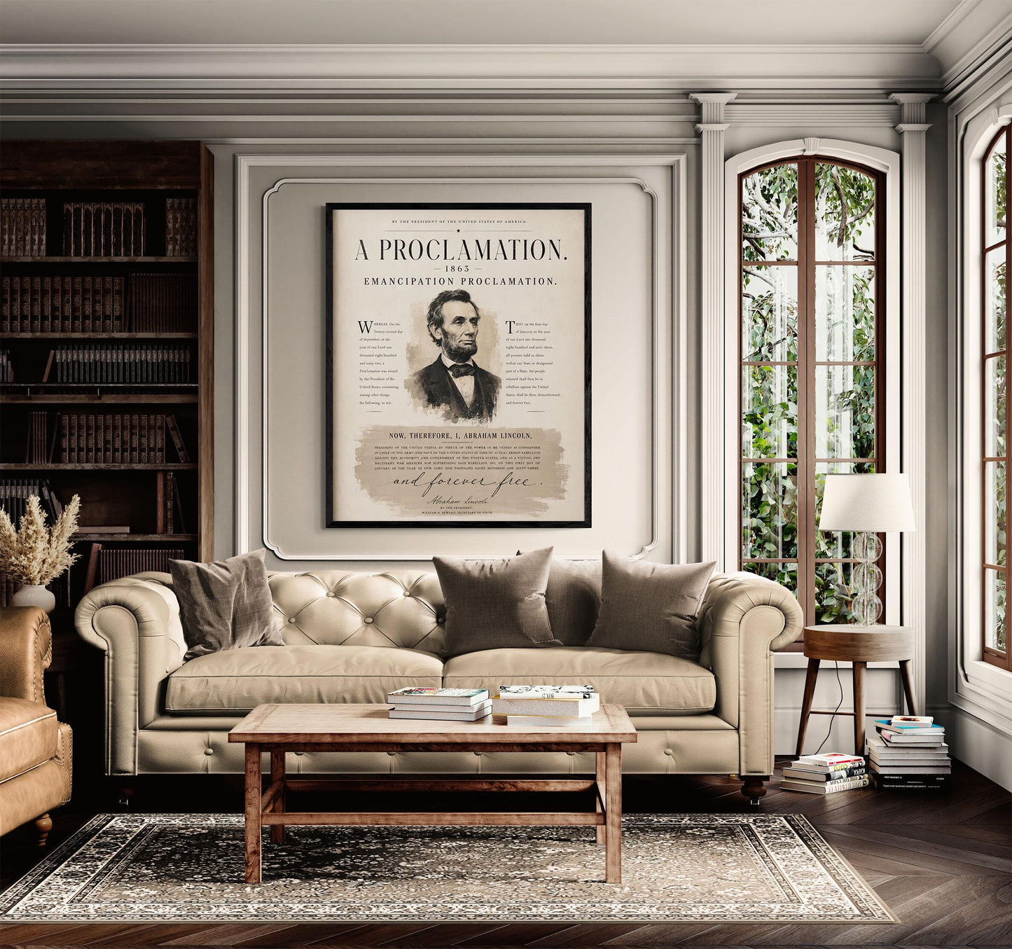 Emancipation Proclamation Wall Art Print | Abraham Lincoln | Civil War History | Teacher Classroom | Liberty Home Decor