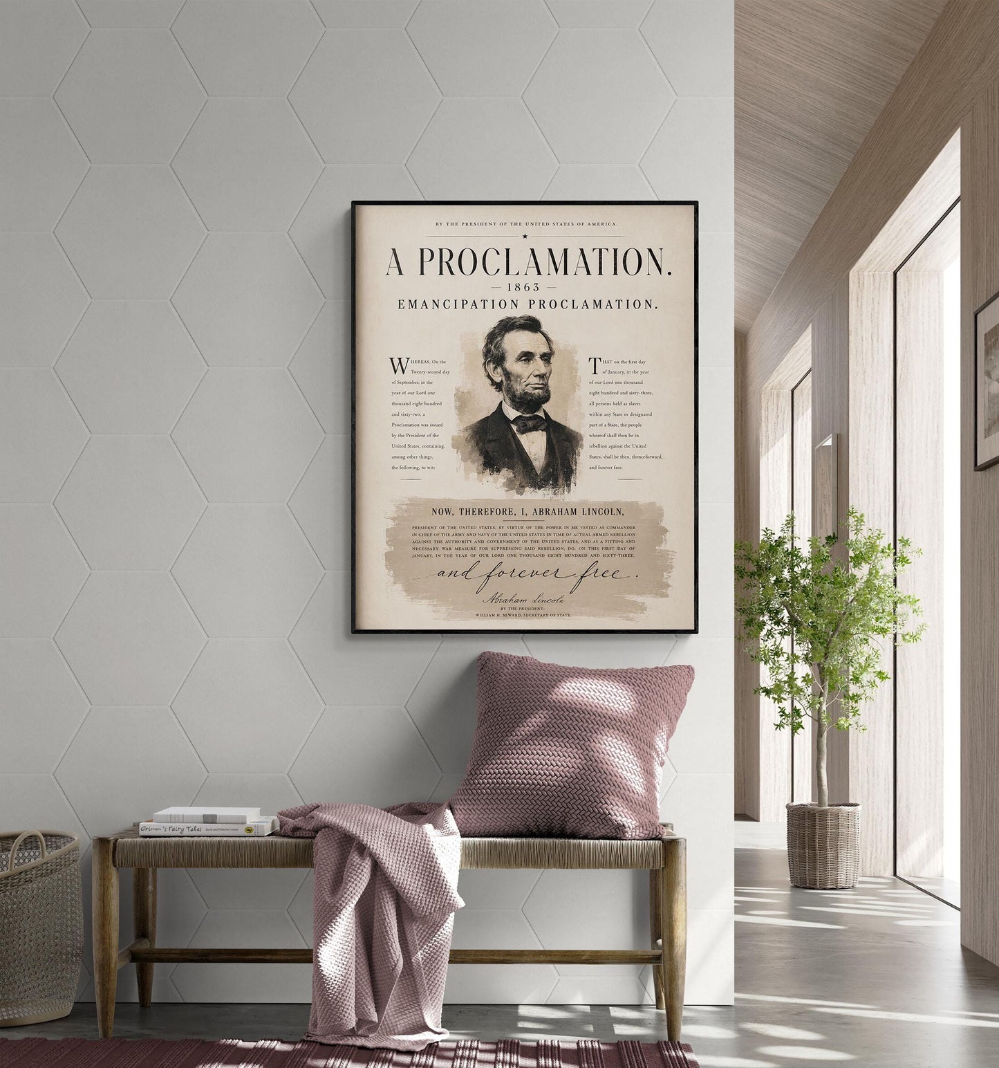 Emancipation Proclamation Wall Art Print | Abraham Lincoln | Civil War History | Teacher Classroom | Liberty Home Decor