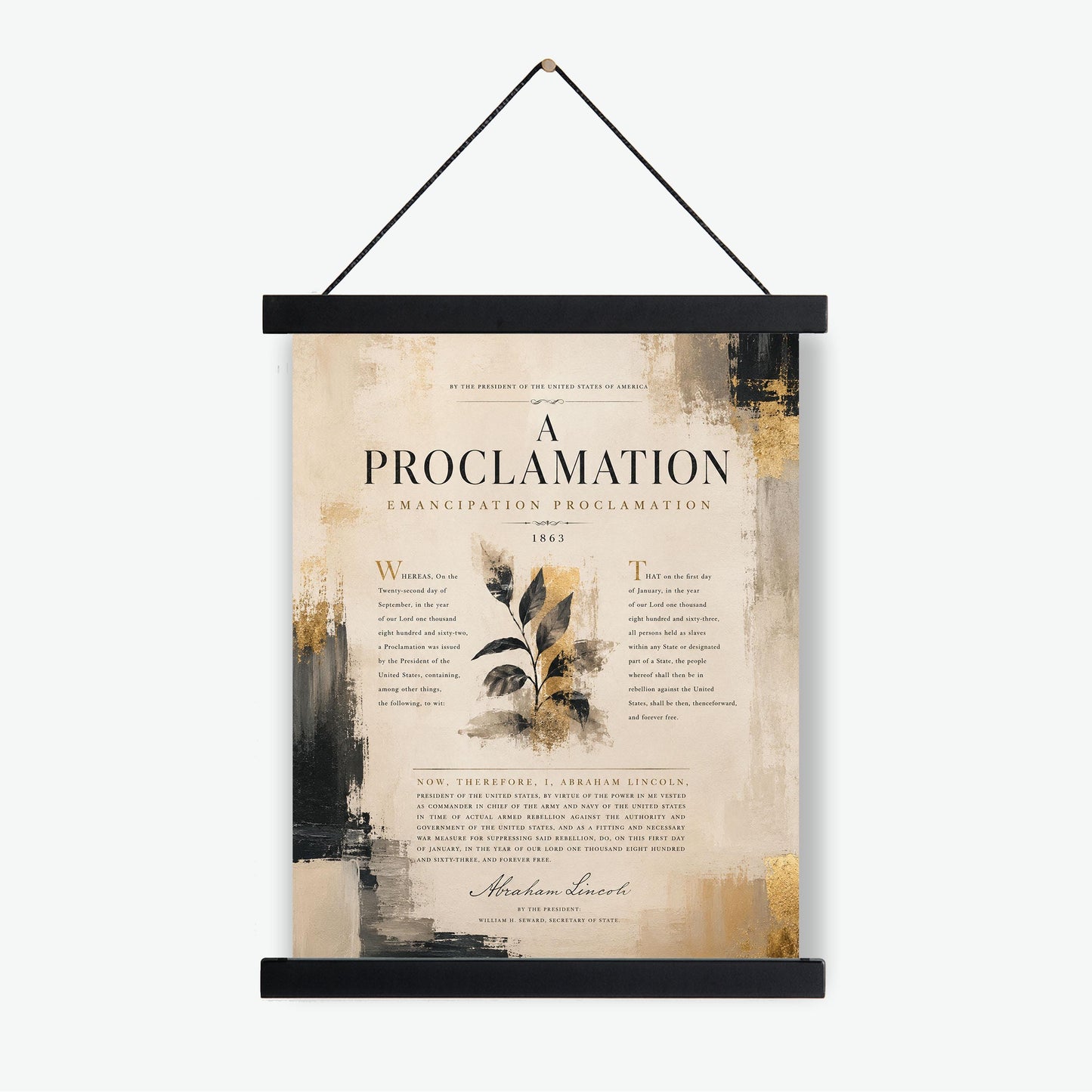 Emancipation Proclamation Wall Art Print, Abraham Lincoln Document, Neutral Historical Home Decor, American History, Freedom Poster
