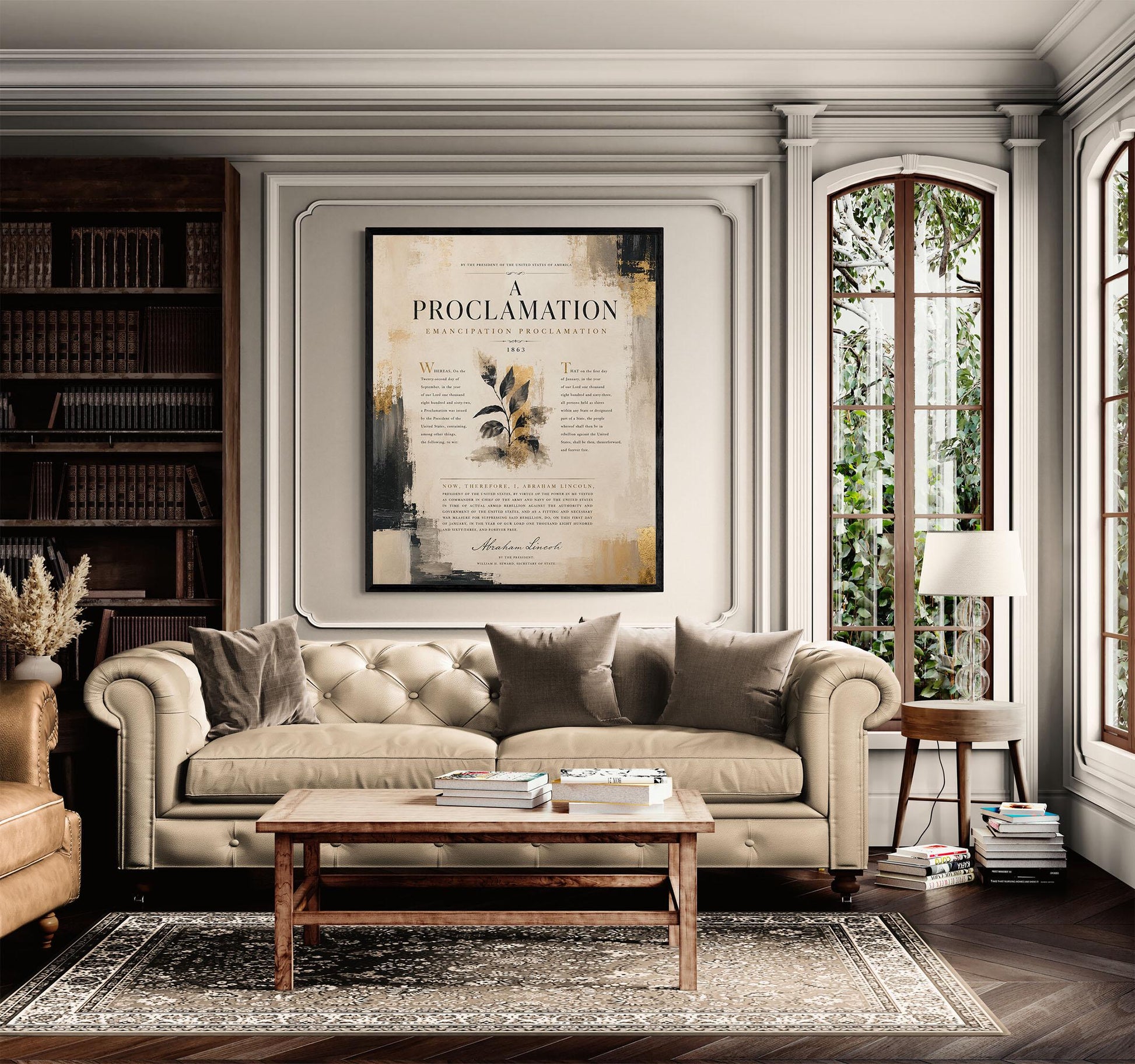 Emancipation Proclamation Wall Art Print, Abraham Lincoln Document, Neutral Historical Home Decor, American History, Freedom Poster