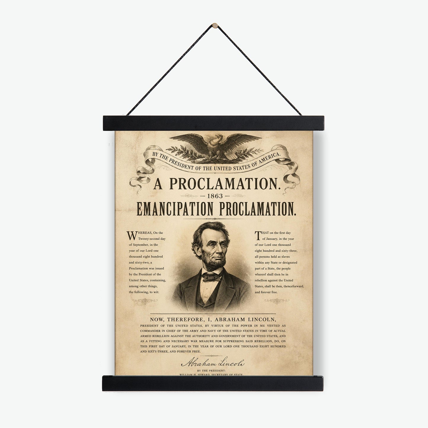 Emancipation Proclamation Wall Art Print, Abraham Lincoln Historical Poster, Civil War Document, American History Home Decor, Freedom Gift