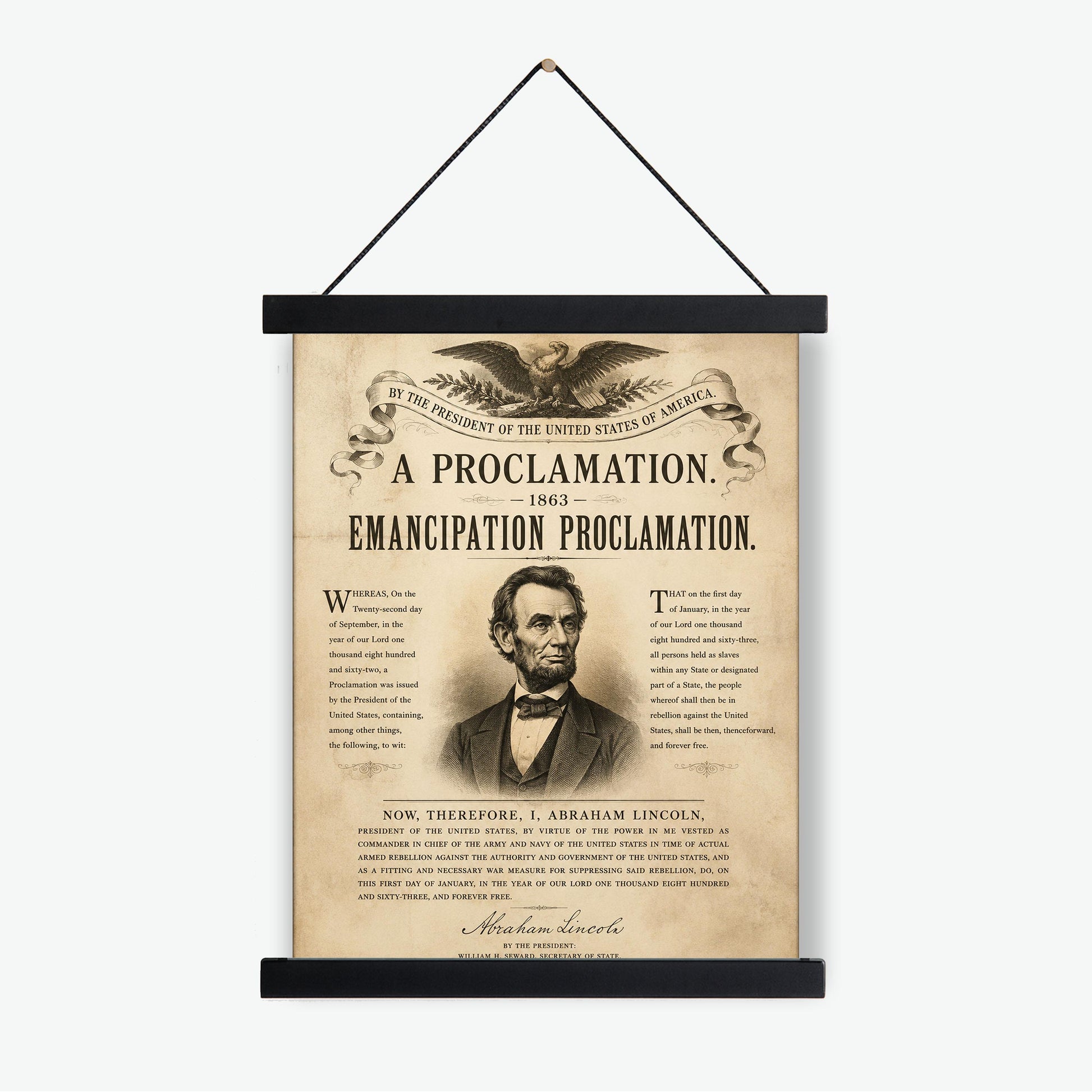 Emancipation Proclamation Wall Art Print, Abraham Lincoln Historical Poster, Civil War Document, American History Home Decor, Freedom Gift
