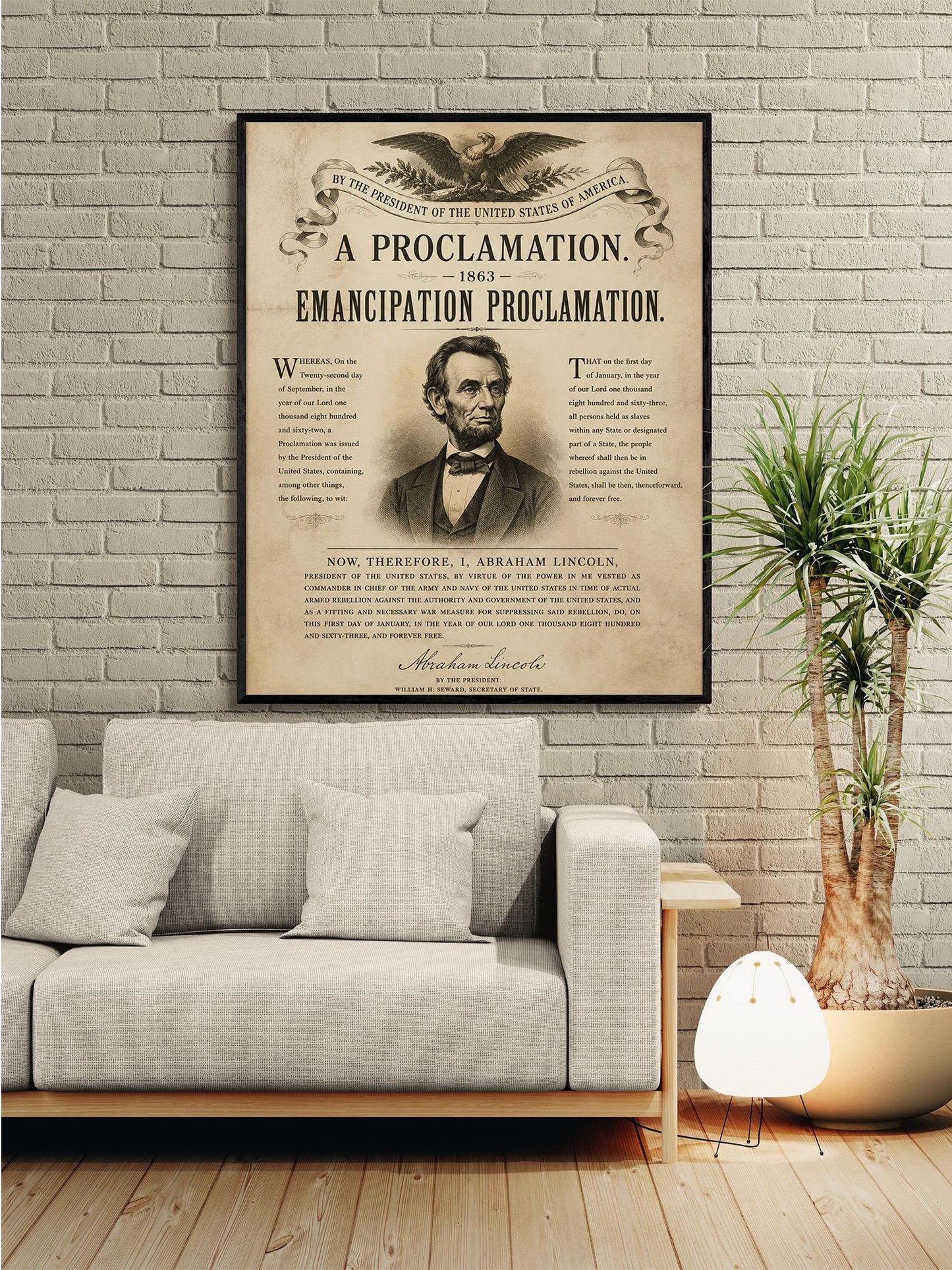 Emancipation Proclamation Wall Art Print, Abraham Lincoln Historical Poster, Civil War Document, American History Home Decor, Freedom Gift