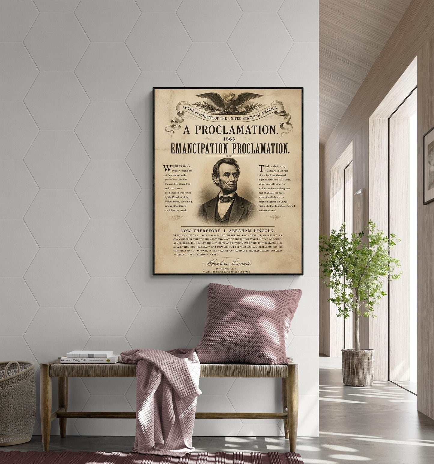 Emancipation Proclamation Wall Art Print, Abraham Lincoln Historical Poster, Civil War Document, American History Home Decor, Freedom Gift