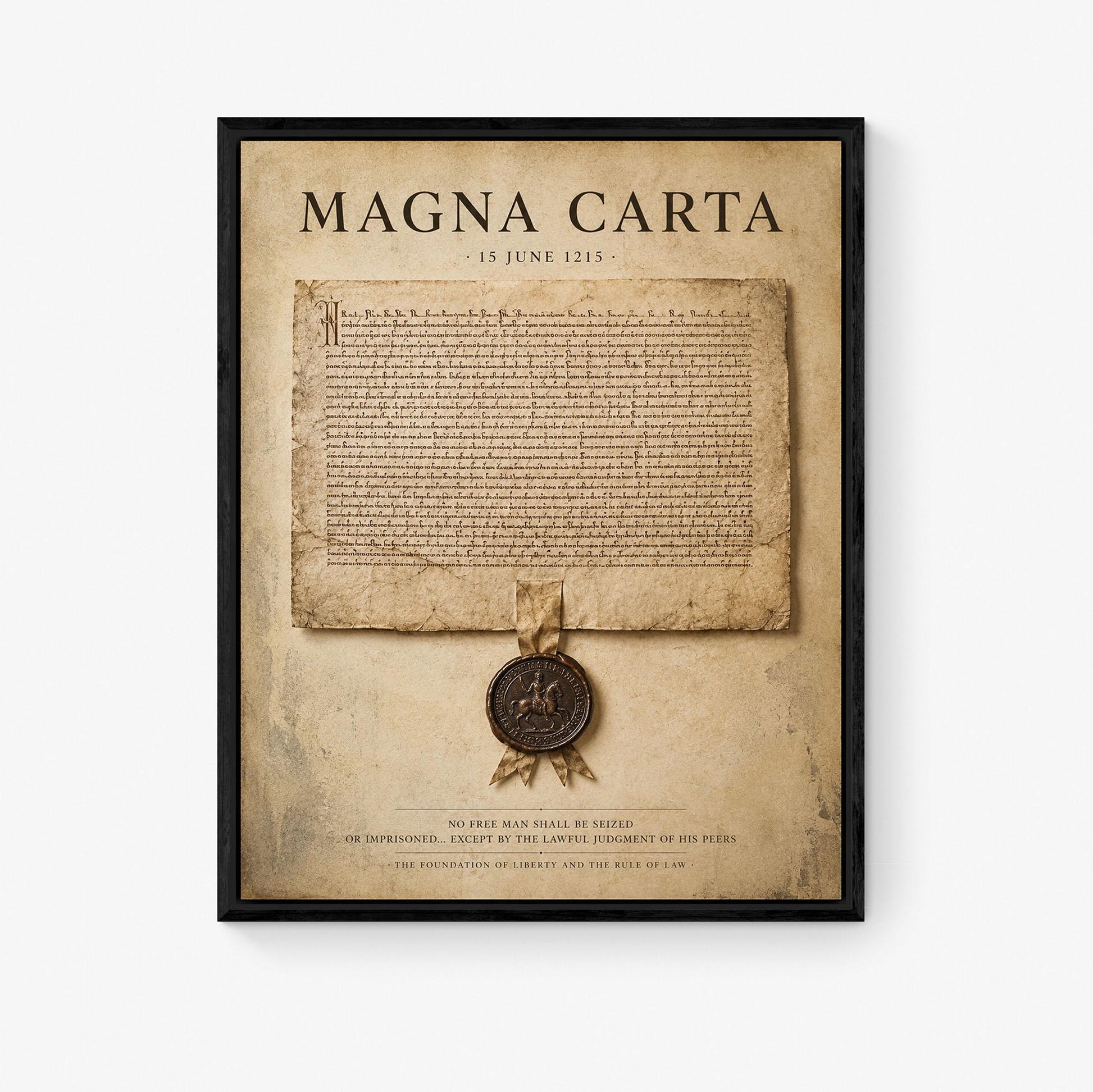 Magna Carta Wall Art Print, Historic Document Home Decor, Rule of Law Poster, Medieval Charter, History Office and Library Artwork