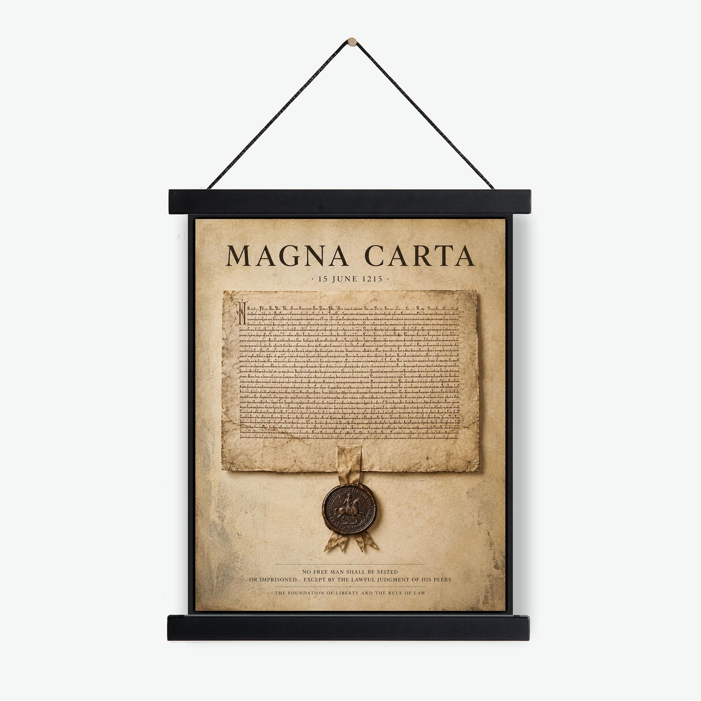 Magna Carta Wall Art Print, Historic Document Home Decor, Rule of Law Poster, Medieval Charter, History Office and Library Artwork