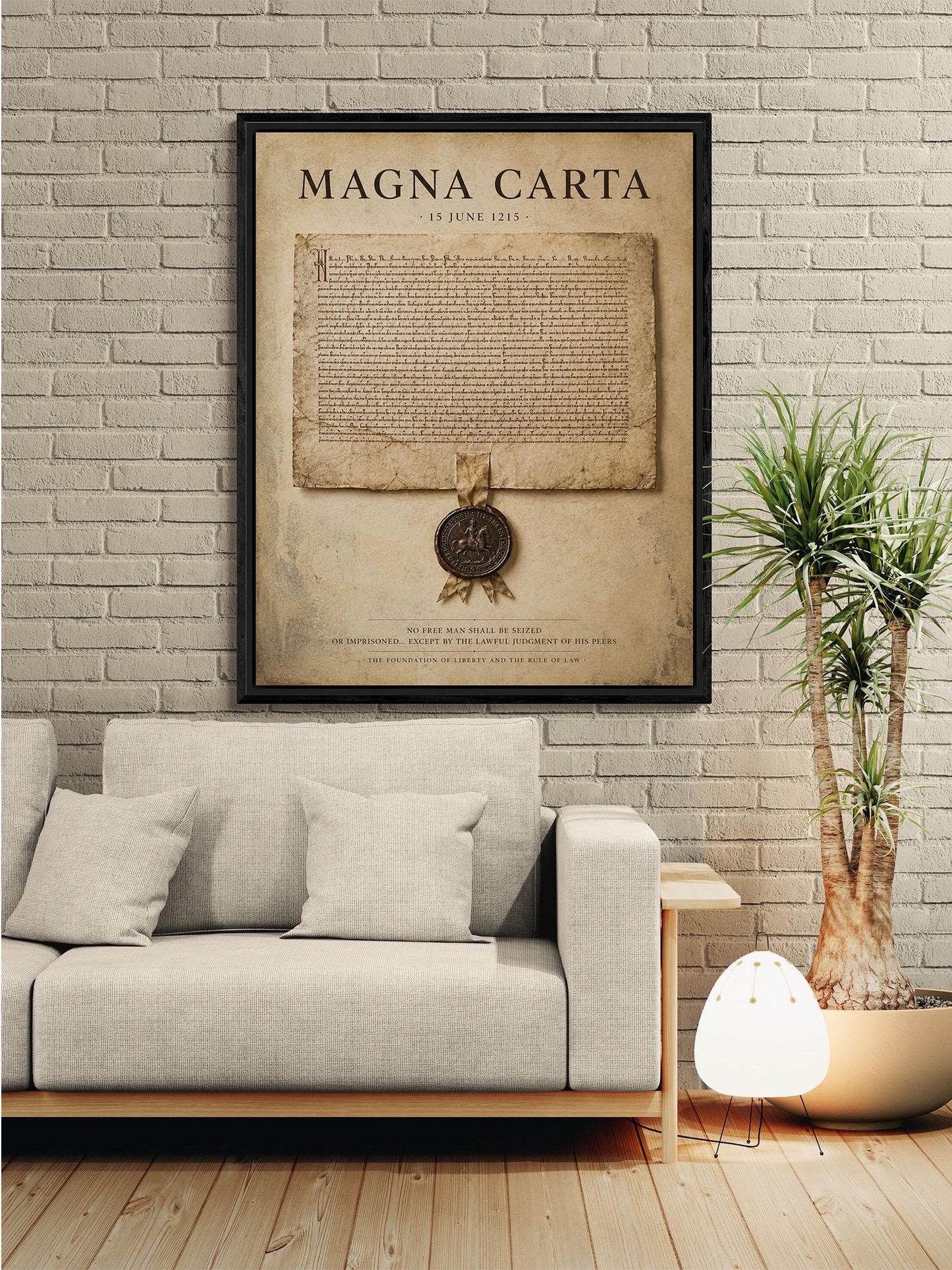 Magna Carta Wall Art Print, Historic Document Home Decor, Rule of Law Poster, Medieval Charter, History Office and Library Artwork