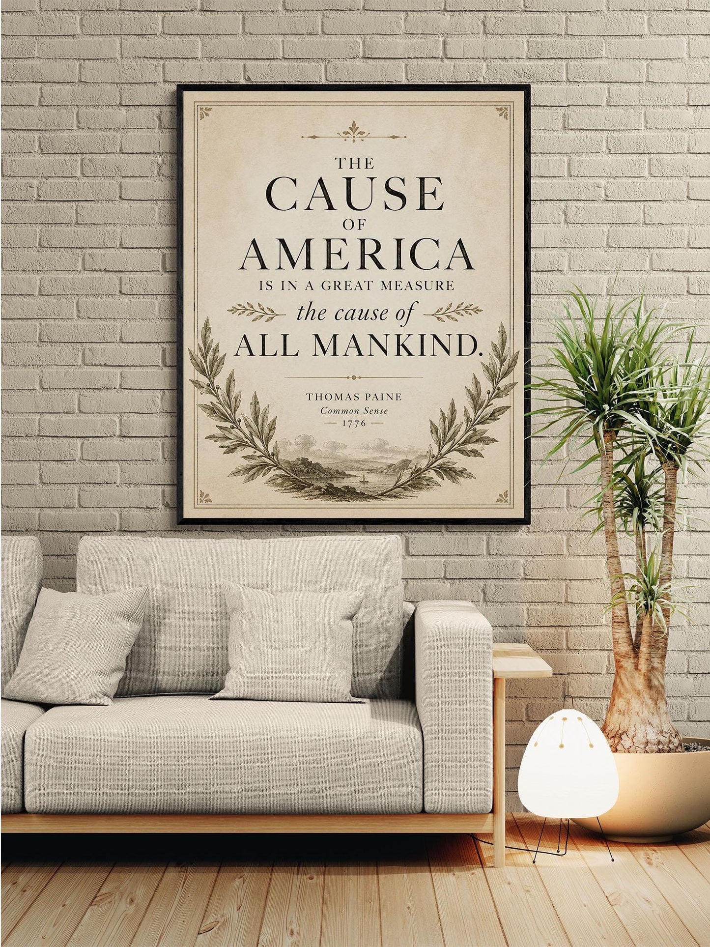 Thomas Paine Common Sense Wall Art Print | Cause of America | American Revolutionary War | Patriotic Home Decor | History Artwork