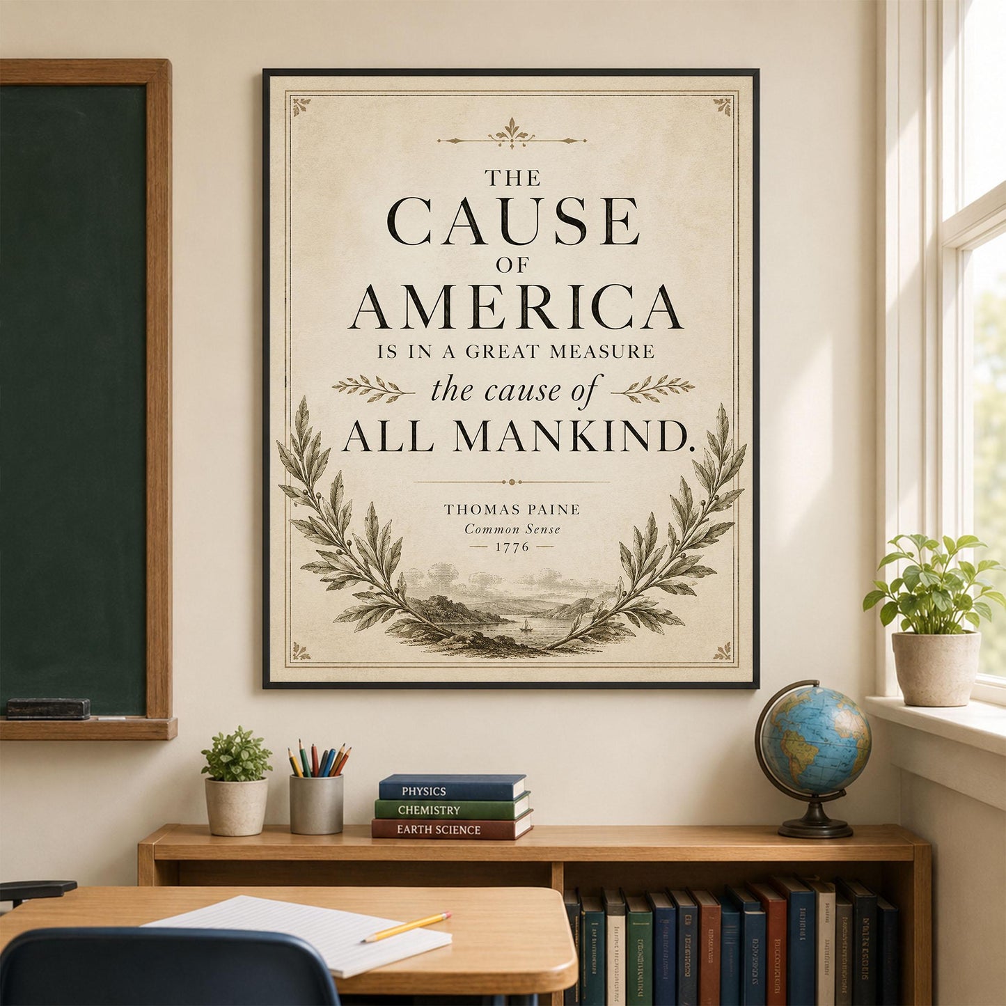 Thomas Paine Common Sense Wall Art Print | Cause of America | American Revolutionary War | Patriotic Home Decor | History Artwork