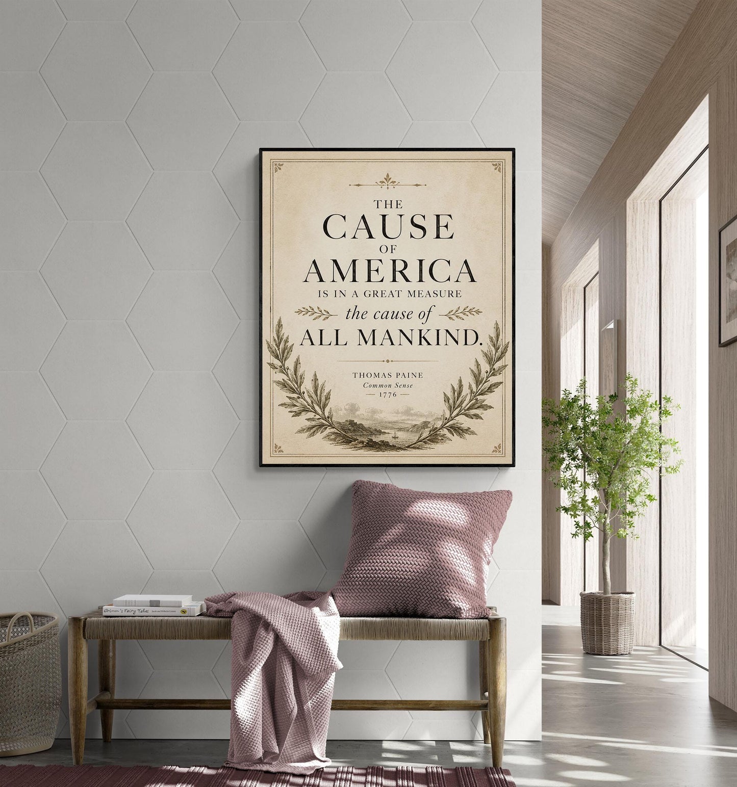Thomas Paine Common Sense Wall Art Print | Cause of America | American Revolutionary War | Patriotic Home Decor | History Artwork