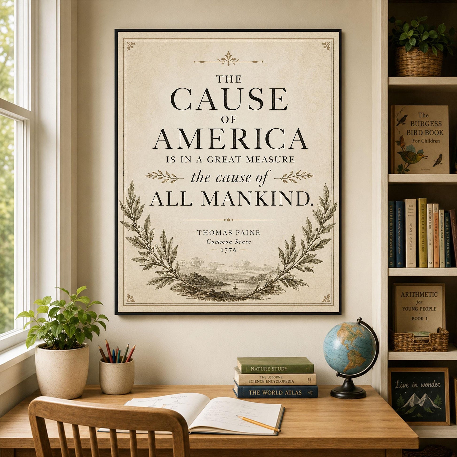Thomas Paine Common Sense Wall Art Print | Cause of America | American Revolutionary War | Patriotic Home Decor | History Artwork