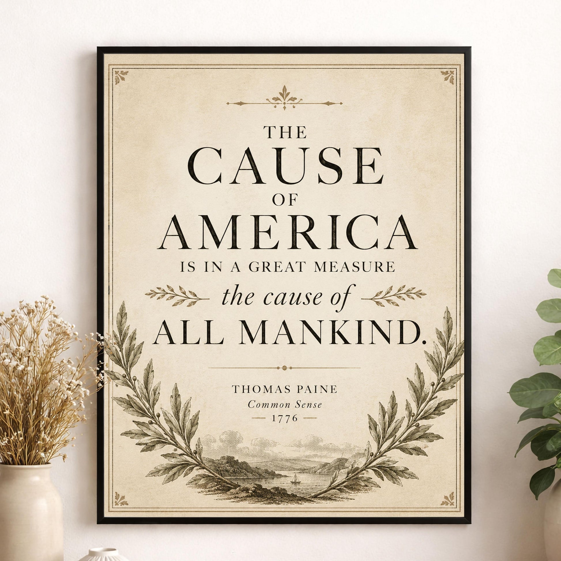 Thomas Paine Common Sense Wall Art Print | Cause of America | American Revolutionary War | Patriotic Home Decor | History Artwork