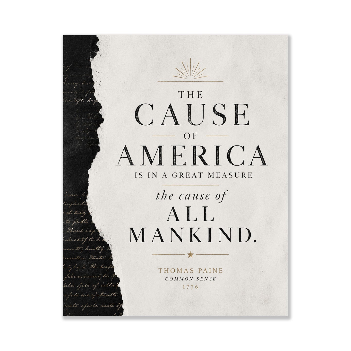 Thomas Paine Common Sense Quote Wall Art Print, Cause of America, Minimalist Patriotic Decor, American History Typography, Freedom Poster