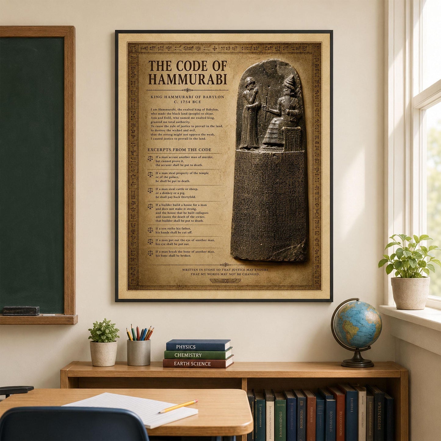 Code of Hammurabi Wall Art Print | Ancient Mesopotamia | Babylonian Law | Social Studies Classroom | History Teacher | Home Decor Artwork