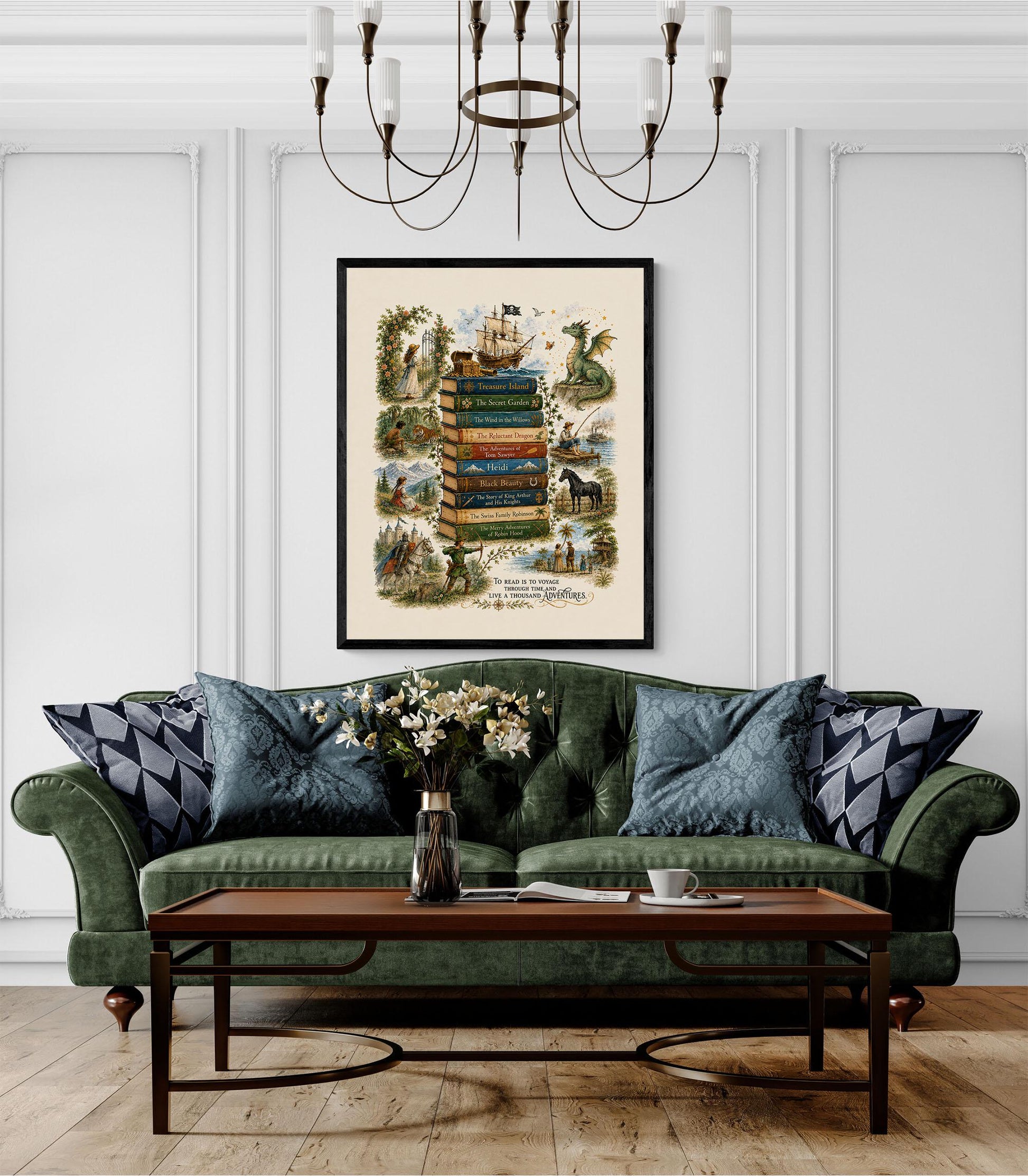 Children's Classic Books Wall Art Print | Literary Nursery Home Decor | Reading Room | Kids Literature | Literary Poster