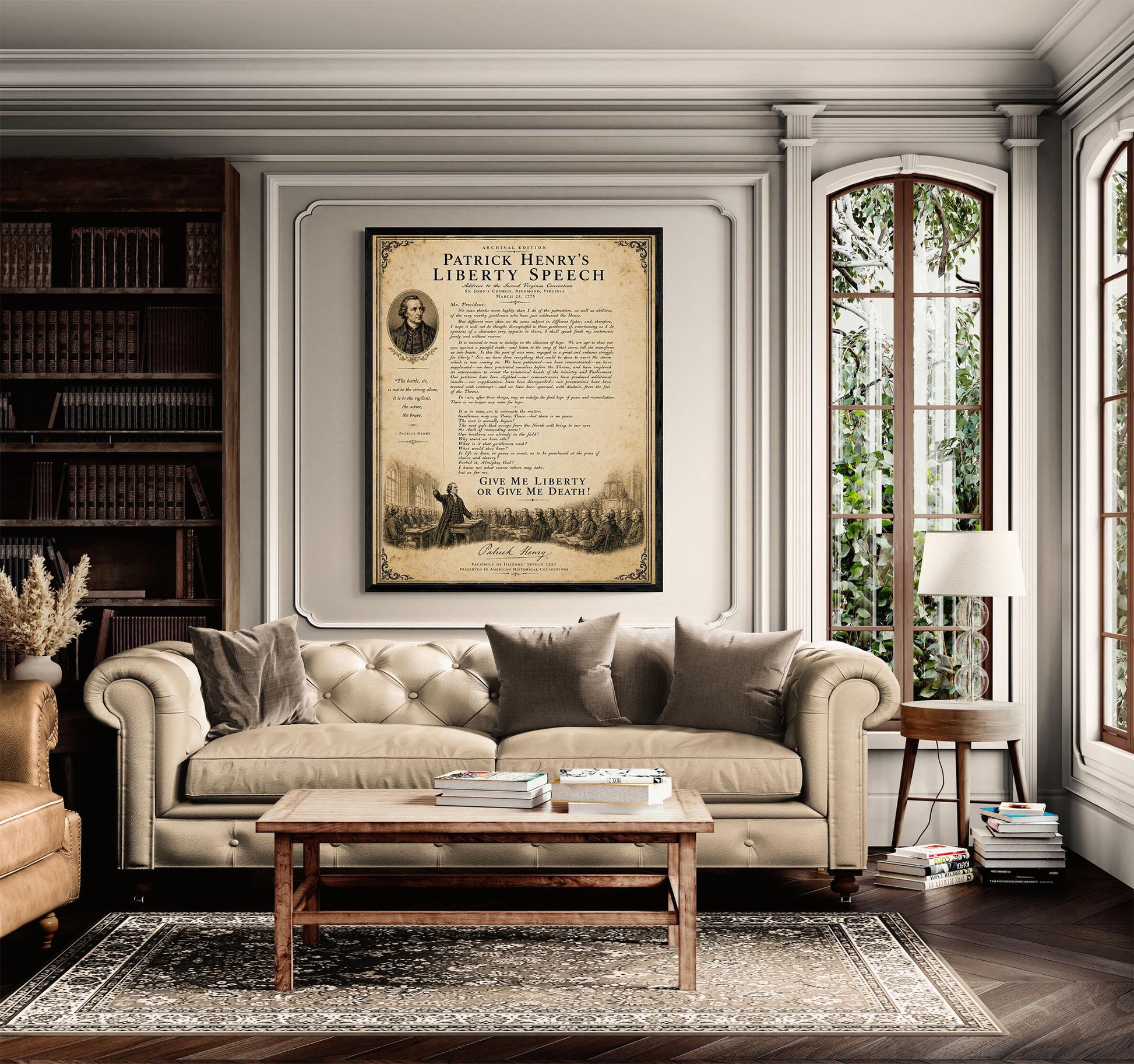 Give Me Liberty Wall Art Print | Patrick Henry's Liberty Speech | American Revolution | Historical Americana | Vintage Patriotic Home Decor