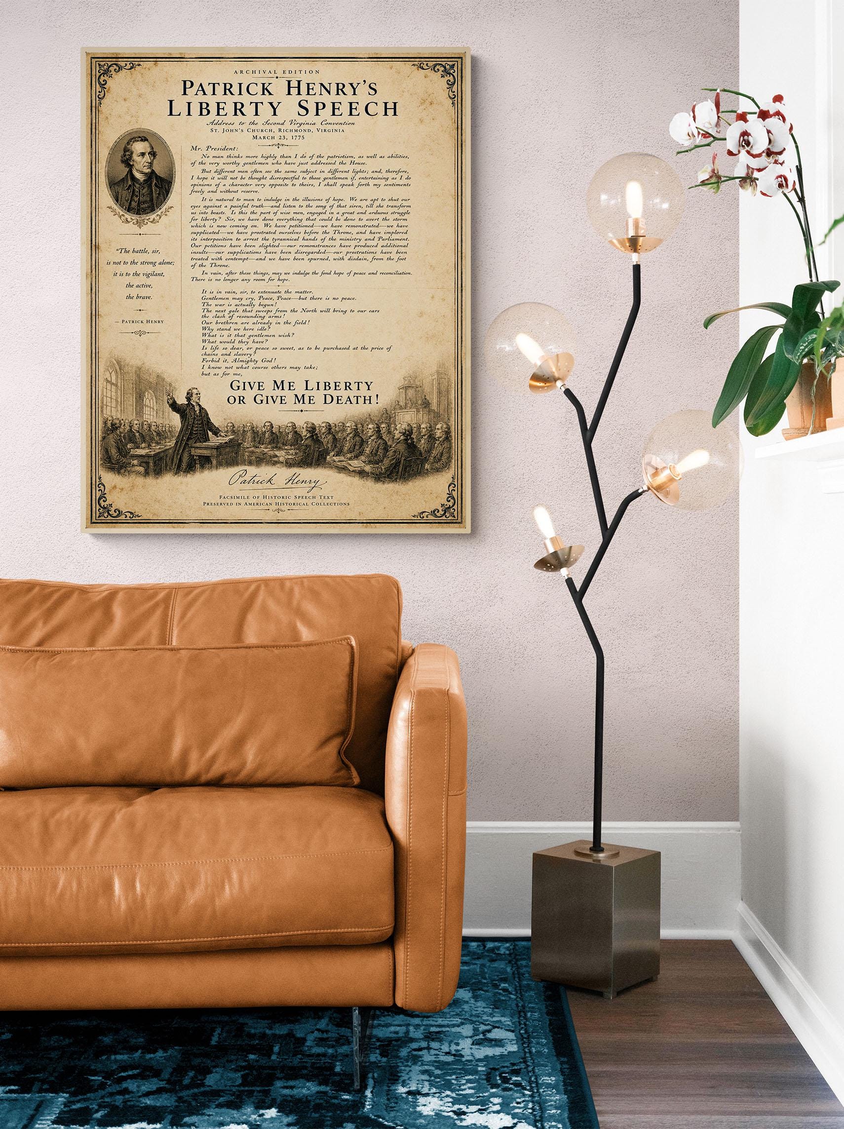 Give Me Liberty Wall Art Print | Patrick Henry's Liberty Speech | American Revolution | Historical Americana | Vintage Patriotic Home Decor