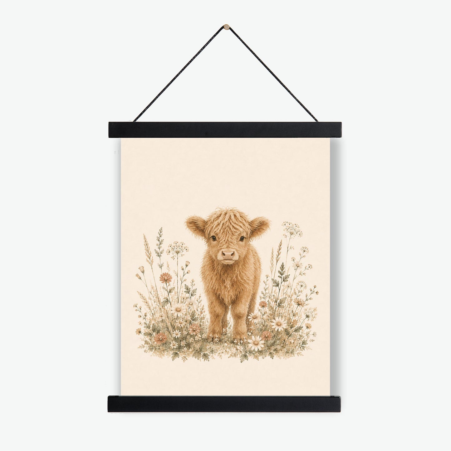 Baby Calf Nursery Wall Art Print | Children’s Home Decor | Cow Farmhouse | For Boy | Kids | Girl | Cottage core | Poster