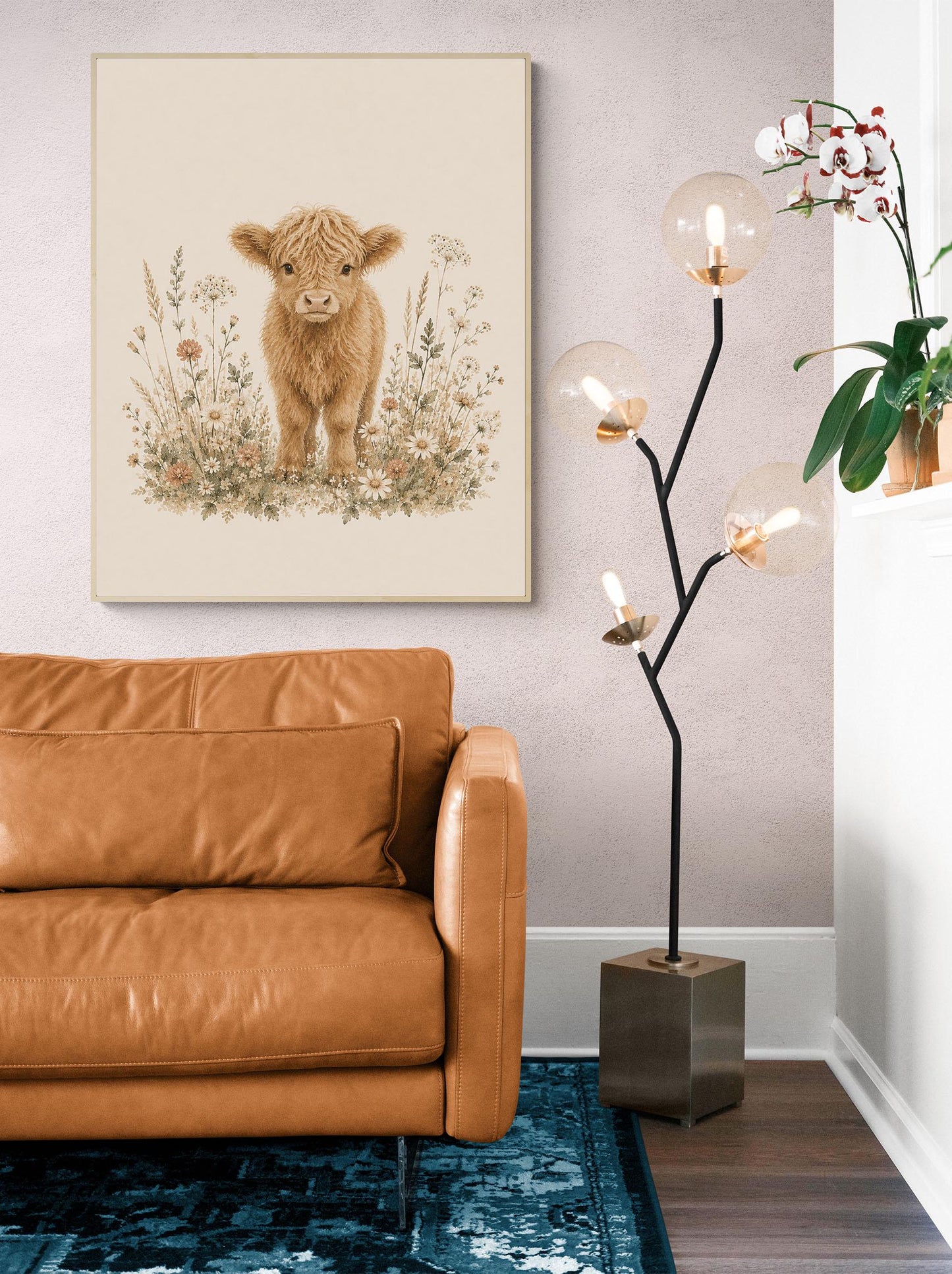 Baby Calf Nursery Wall Art Print | Children’s Home Decor | Cow Farmhouse | For Boy | Kids | Girl | Cottage core | Poster