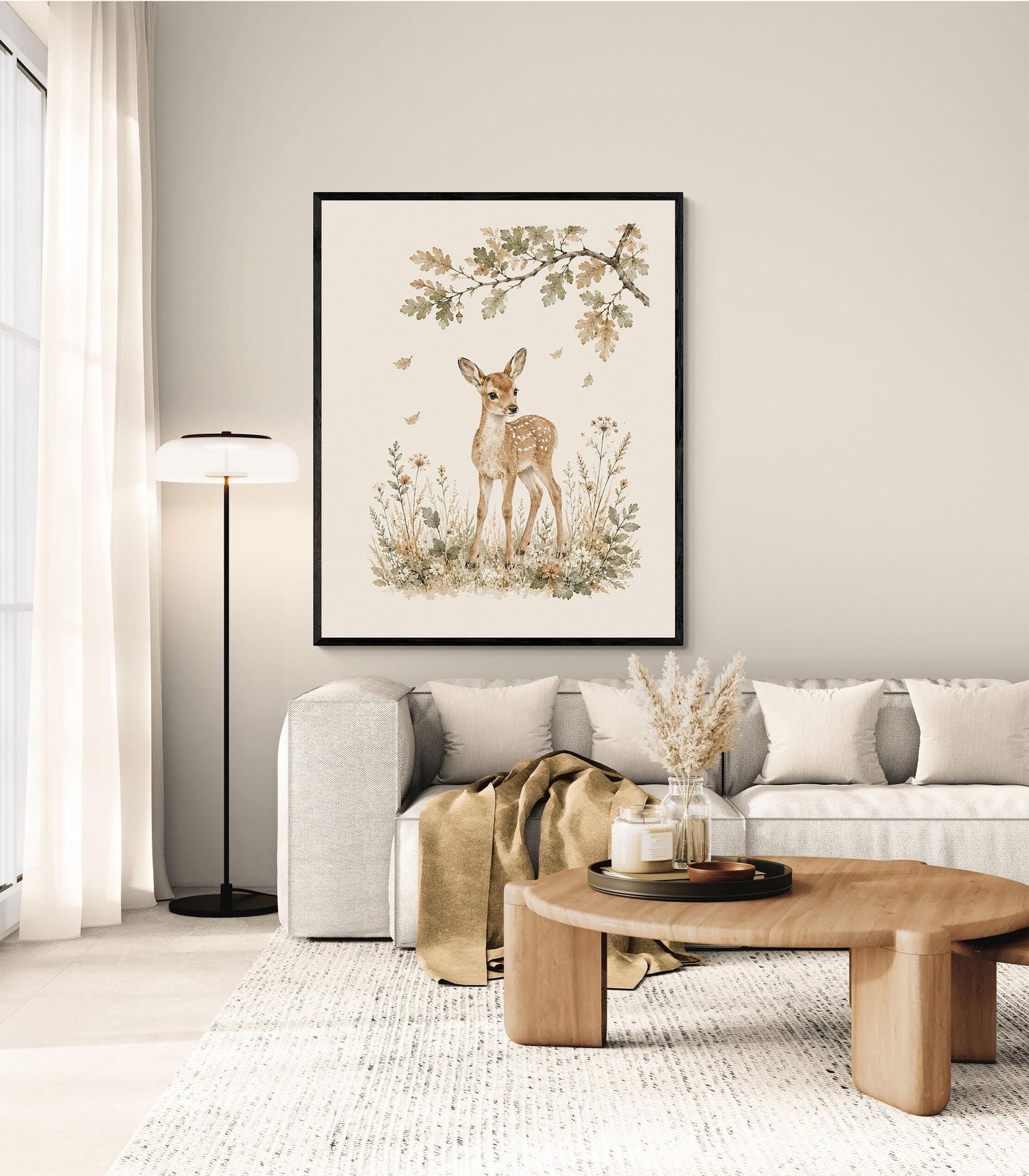 Baby Fawn Deer Nursery Wall Art Print | Children’s Home Decor | Forest Woodland Animal | For Boy | Kids | Girl | Cottage core | Artwork