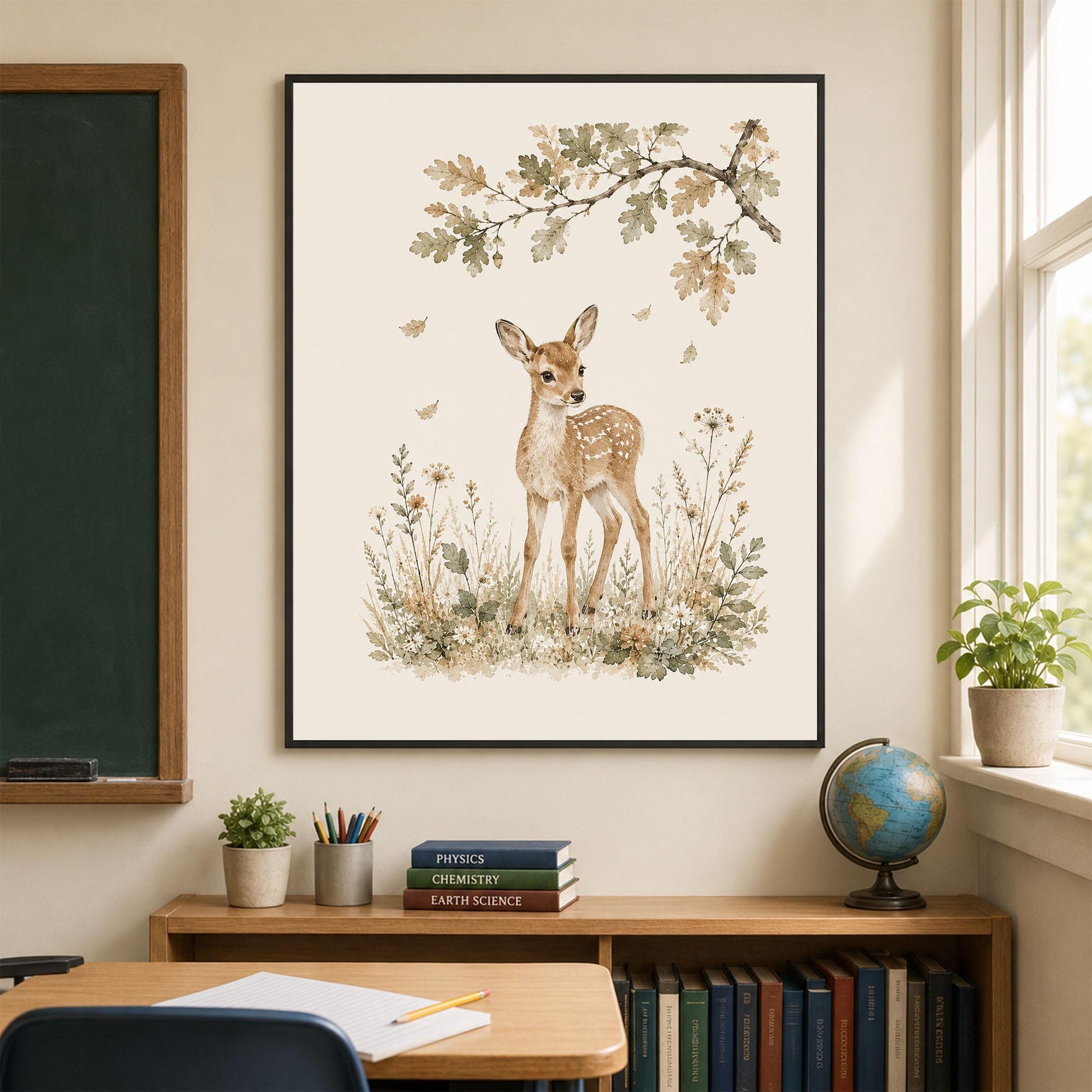 Baby Fawn Deer Nursery Wall Art Print | Children’s Home Decor | Forest Woodland Animal | For Boy | Kids | Girl | Cottage core | Artwork