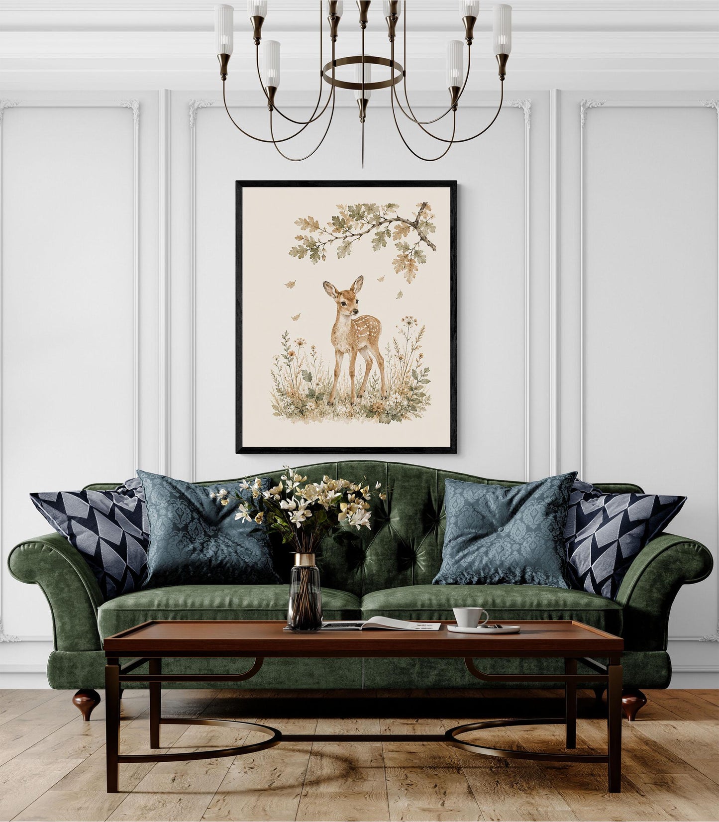 Baby Fawn Deer Nursery Wall Art Print | Children’s Home Decor | Forest Woodland Animal | For Boy | Kids | Girl | Cottage core | Artwork