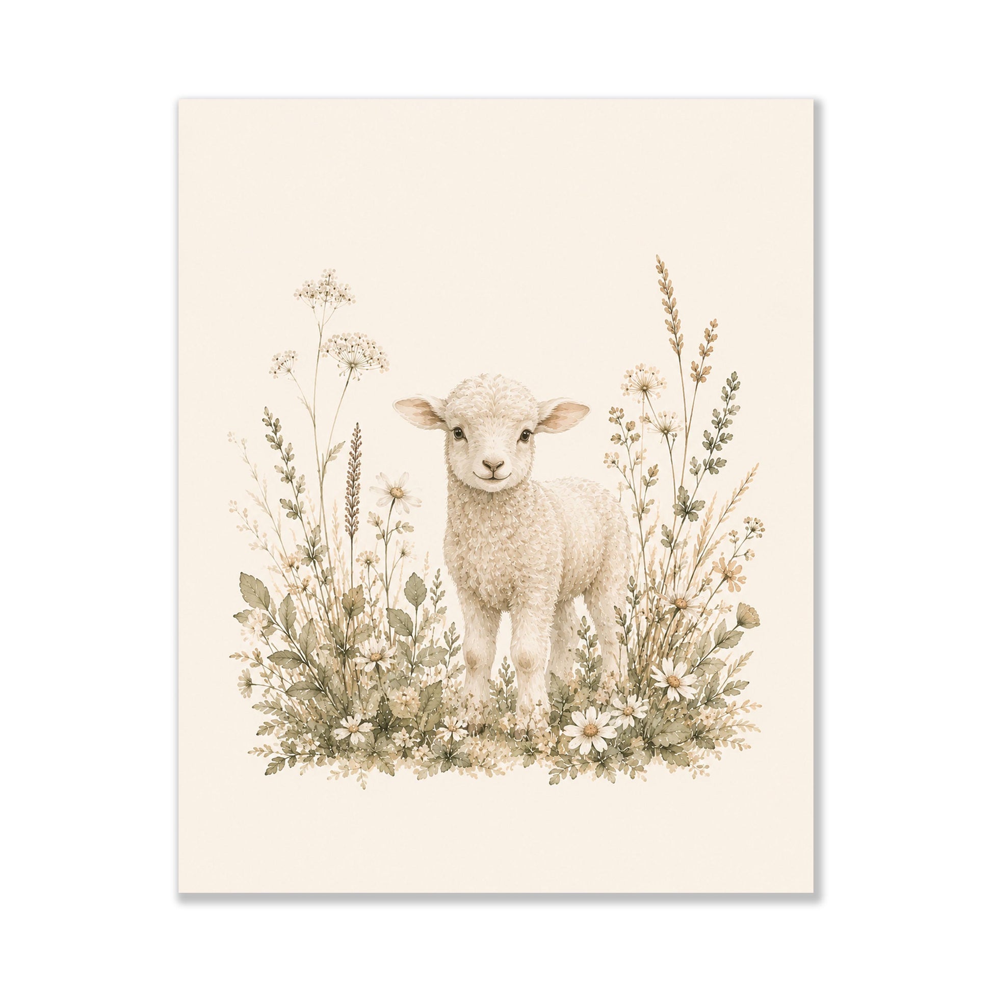 Baby Sheep Lamb Nursery Wall Art Print | Children’s Home Decor | Farm Animal | For Boy | Kids | Girl | Cottage core | Artwork