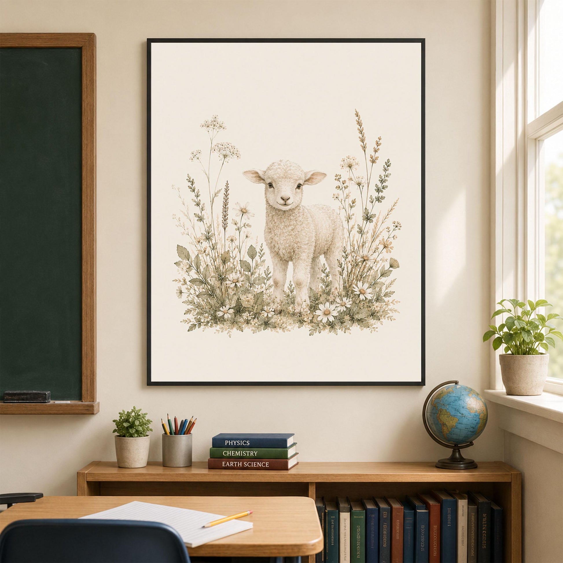 Baby Sheep Lamb Nursery Wall Art Print | Children’s Home Decor | Farm Animal | For Boy | Kids | Girl | Cottage core | Artwork