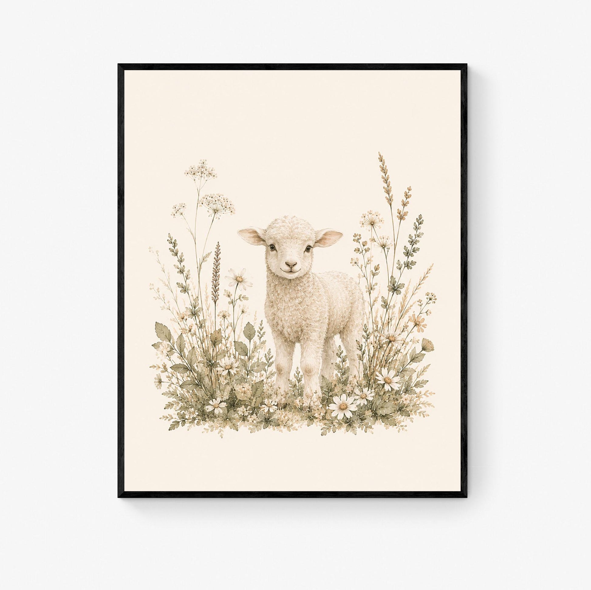 Baby Sheep Lamb Nursery Wall Art Print | Children’s Home Decor | Farm Animal | For Boy | Kids | Girl | Cottage core | Artwork