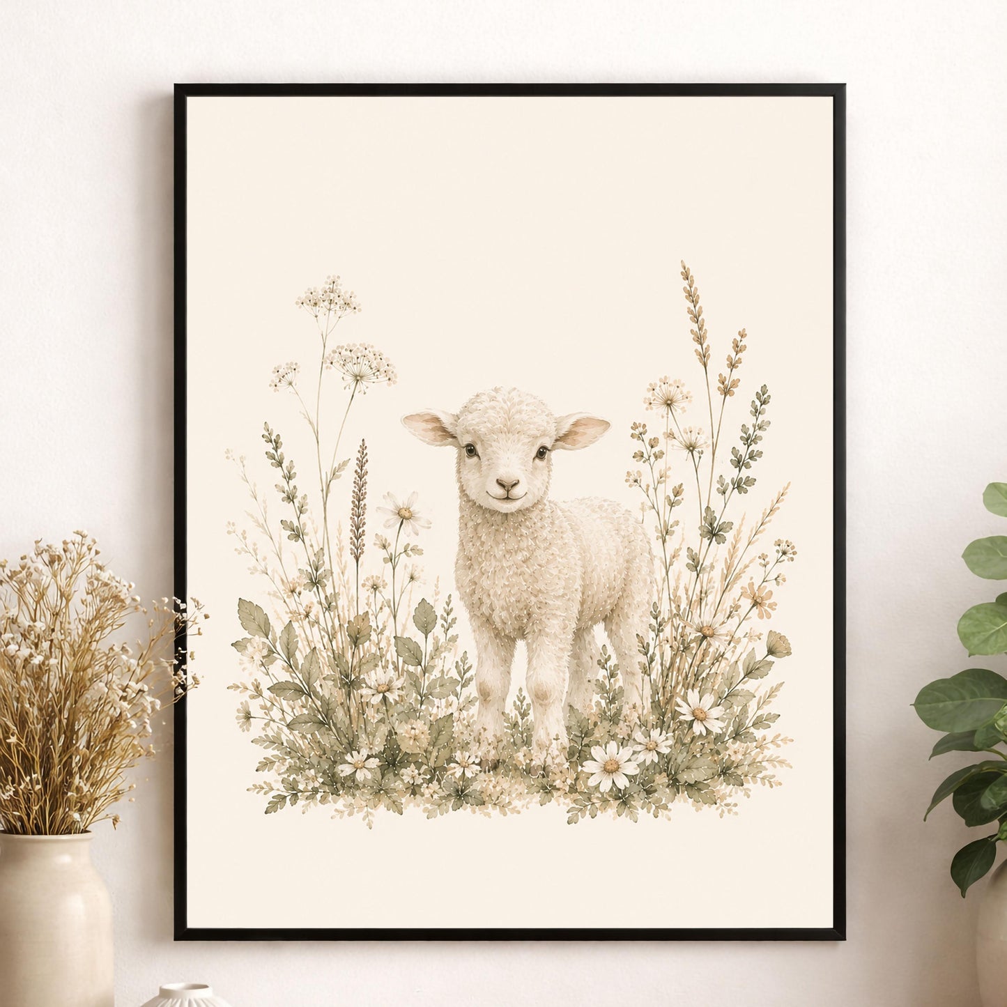 Baby Sheep Lamb Nursery Wall Art Print | Children’s Home Decor | Farm Animal | For Boy | Kids | Girl | Cottage core | Artwork