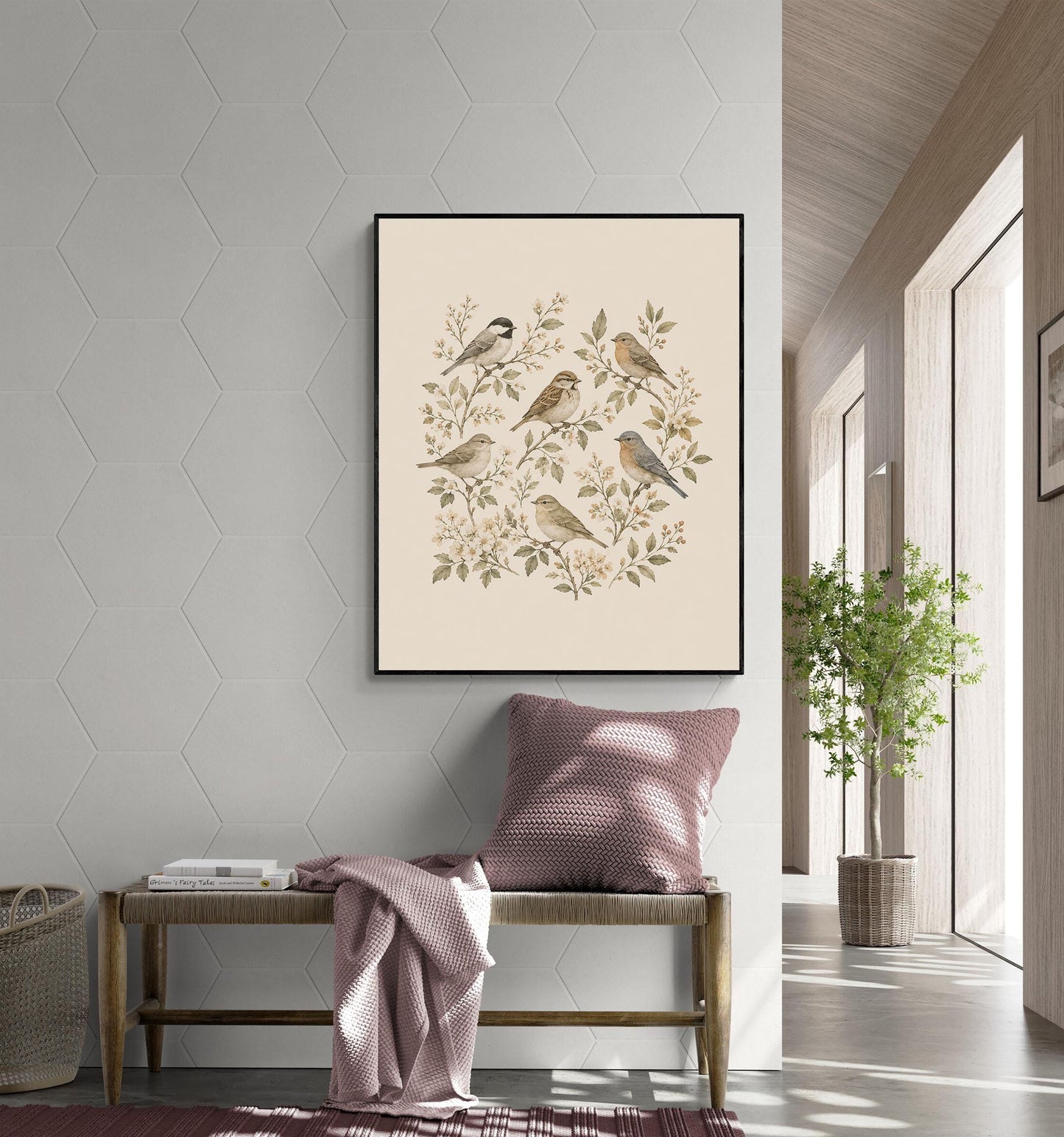 Vintage Bird Nursery Wall Art Print | Children’s Home Decor | Botanical Garden | For Boy | Kids | Girl | Cottage core | Artwork