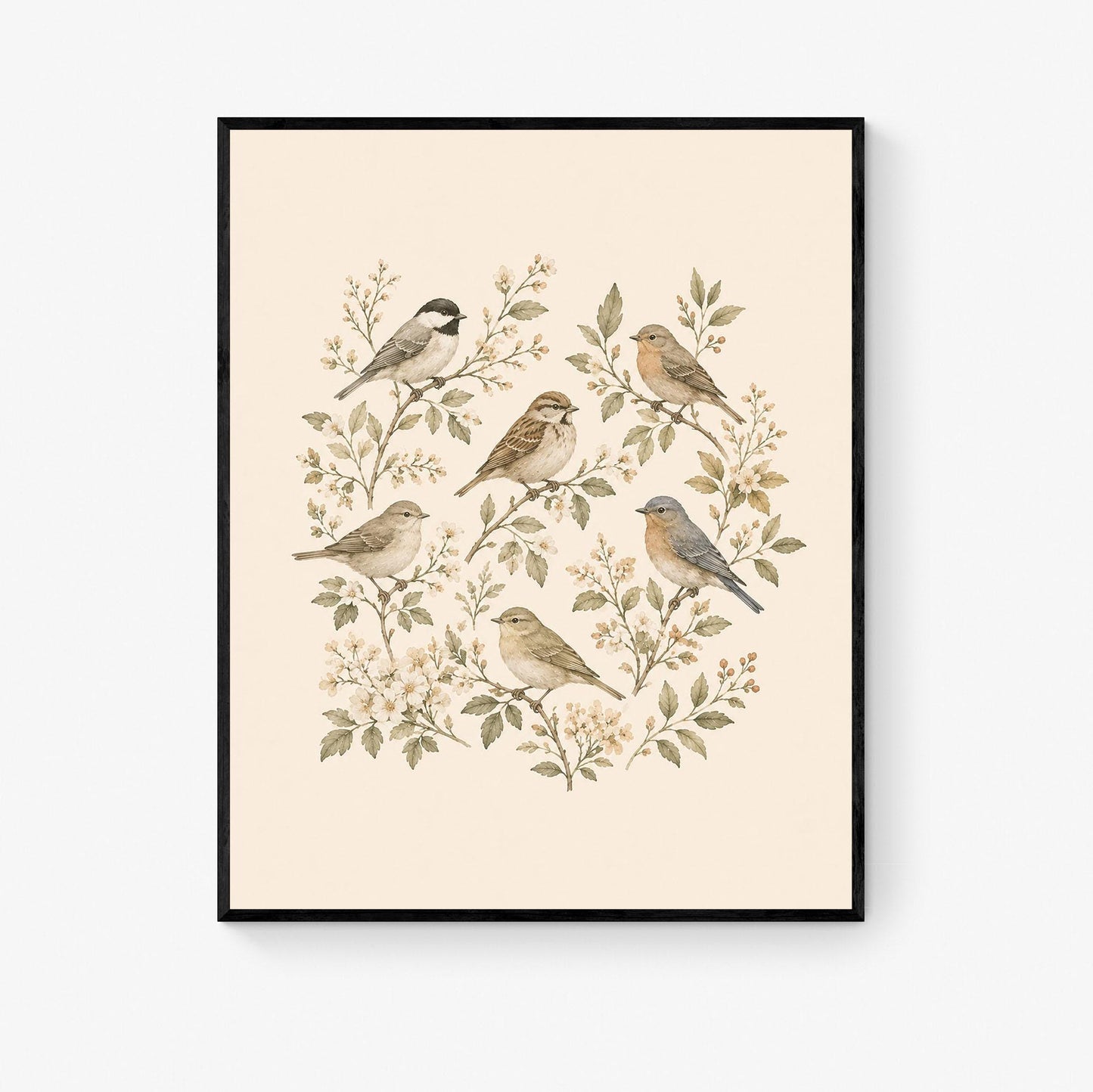 Vintage Bird Nursery Wall Art Print | Children’s Home Decor | Botanical Garden | For Boy | Kids | Girl | Cottage core | Artwork