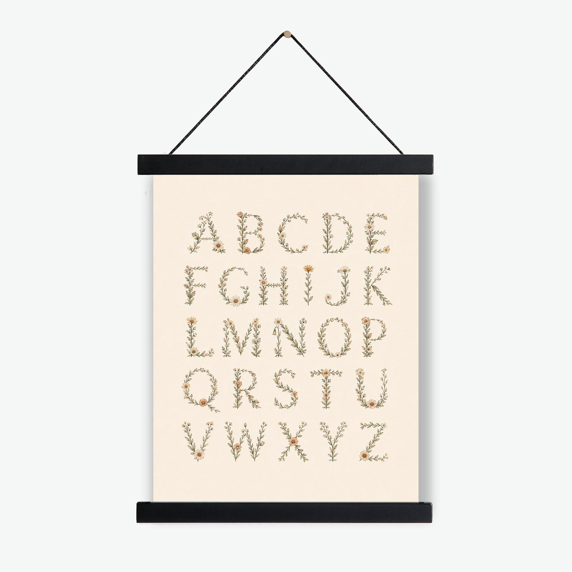 Floral Alphabet Nursery Wall Art Print | Children’s Home Decor | Botanical ABC | For Boy | Kids | Girl | Cottage core | Artwork