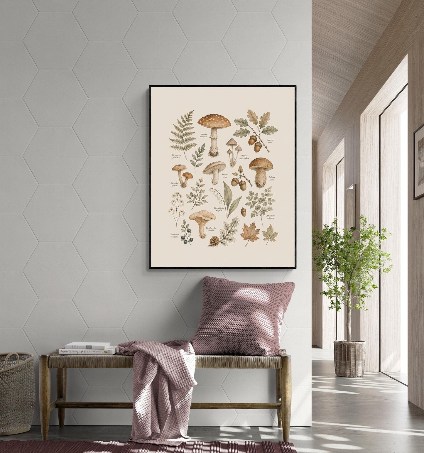 Vintage Botanical Mushroom Nursery Wall Art Print | Children’s Home Decor | For Boy | Kids | Girl | Cottage core | Natural History Artwork