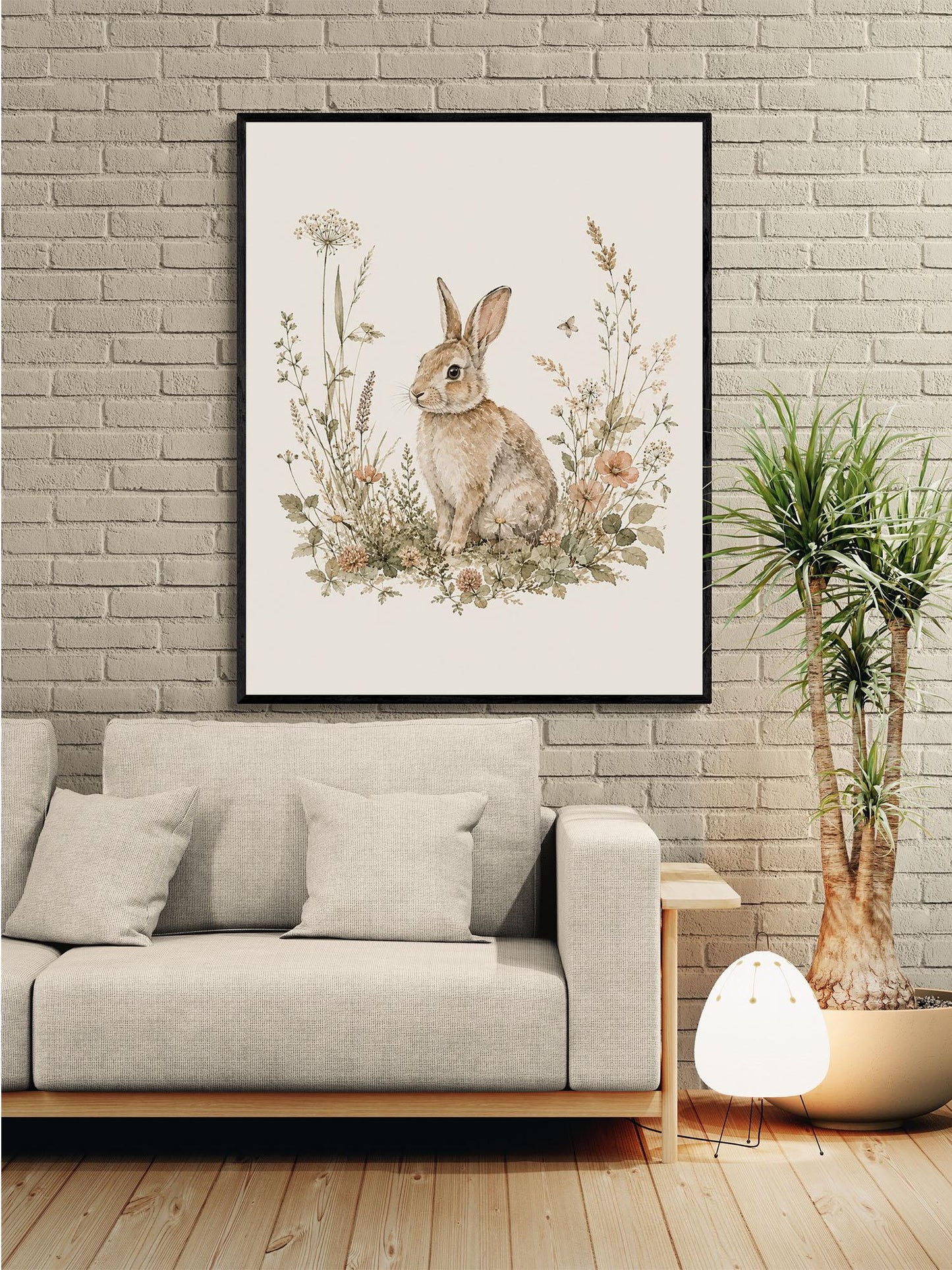 Bunny Rabbit Nursery Wall Art Print | Children’s Home Decor | Woodland Animal | Forest | Boy | Kids | Girl | Cottage Core | Family Artwork