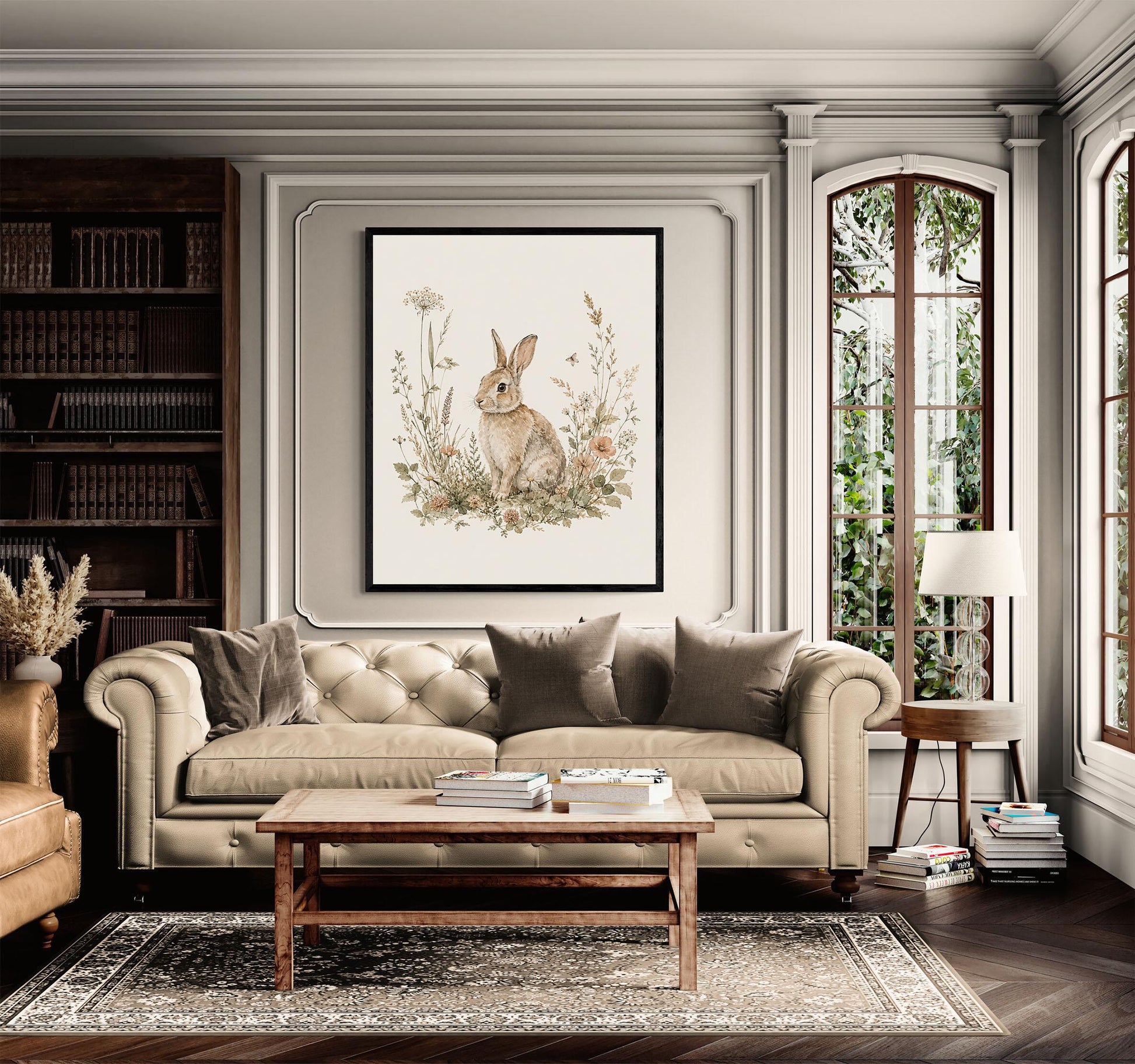 Bunny Rabbit Nursery Wall Art Print | Children’s Home Decor | Woodland Animal | Forest | Boy | Kids | Girl | Cottage Core | Family Artwork