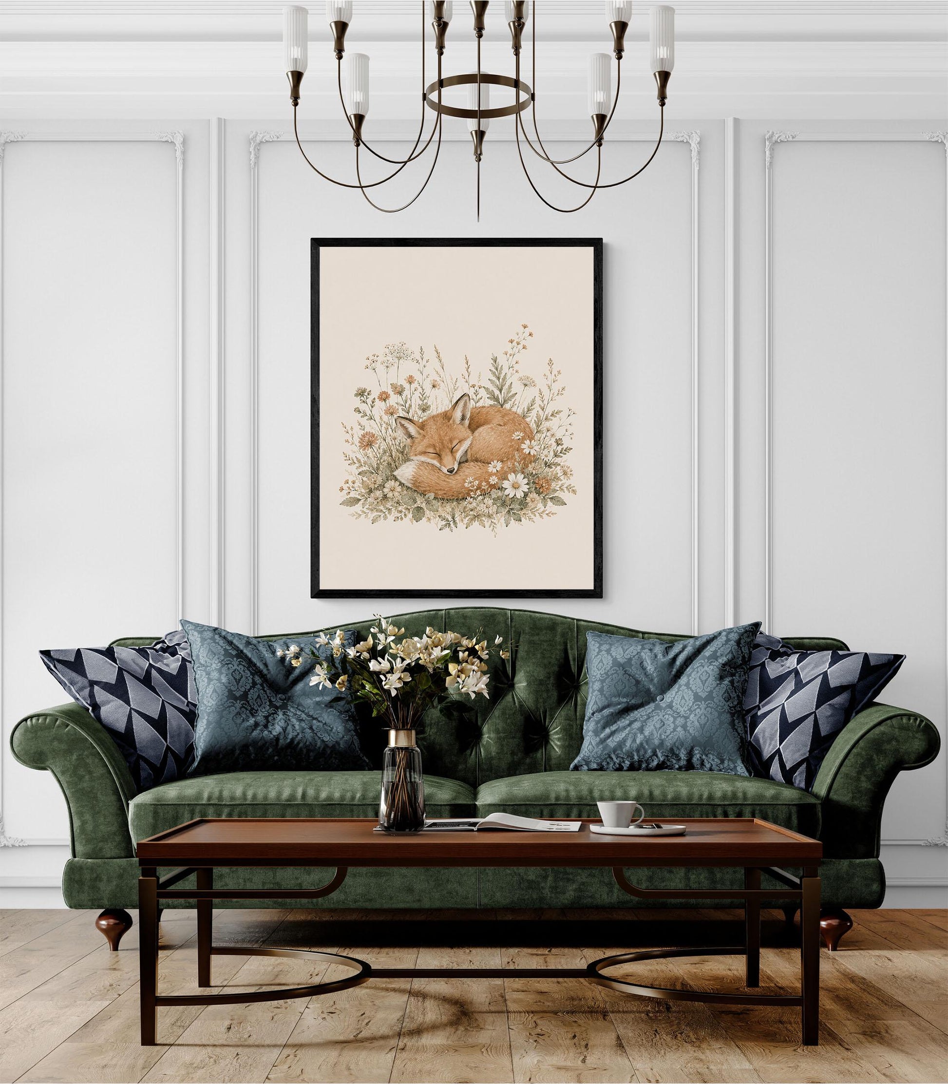 Sleeping Fox Nursery Wall Art Print | Children’s Home Decor | Woodland Animal | Forest | Boy | Kids | Girl | Cottage Core | Family Artwork